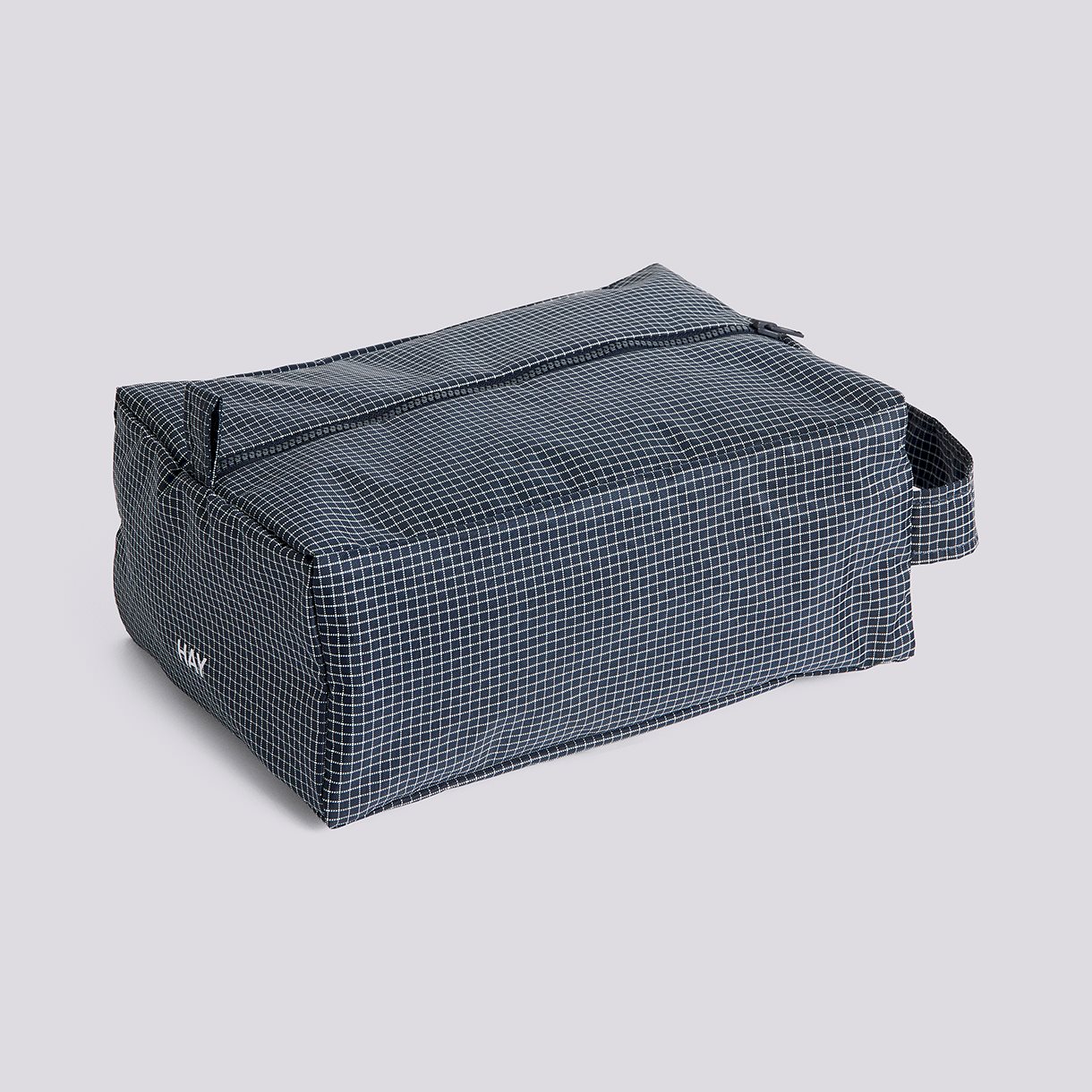 Grid Wash Bag-Small-Dark blue