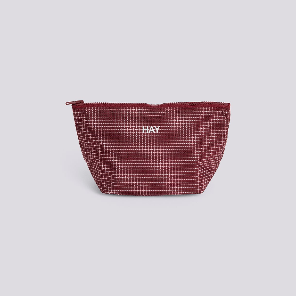Grid Pouch-Small-Burgundy