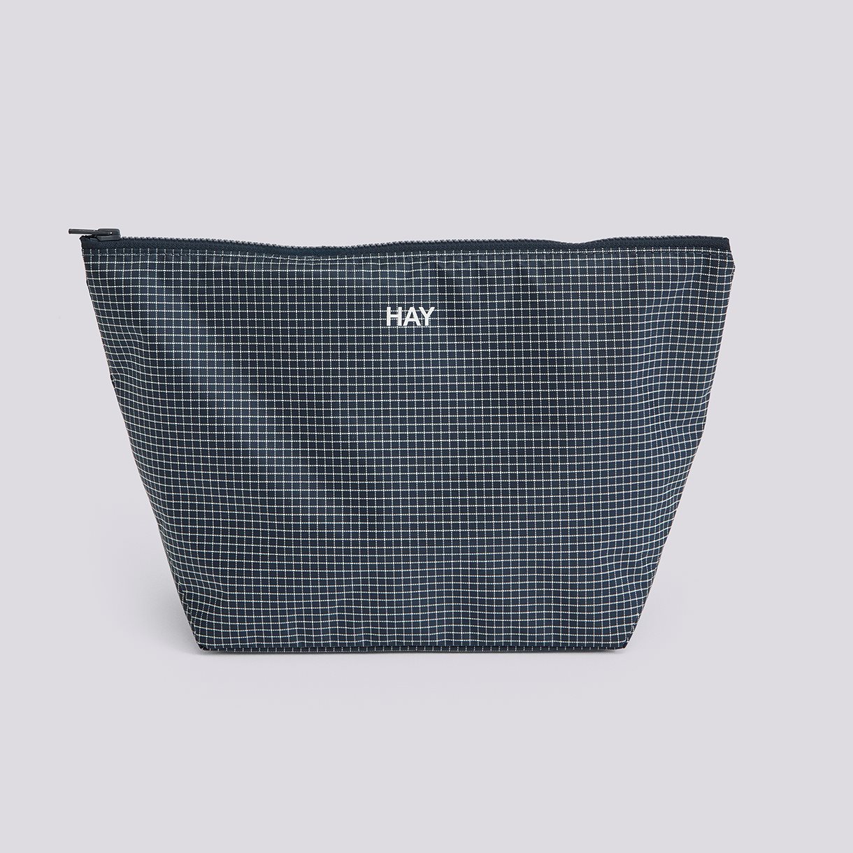 Grid Pouch-Medium-Dark blue