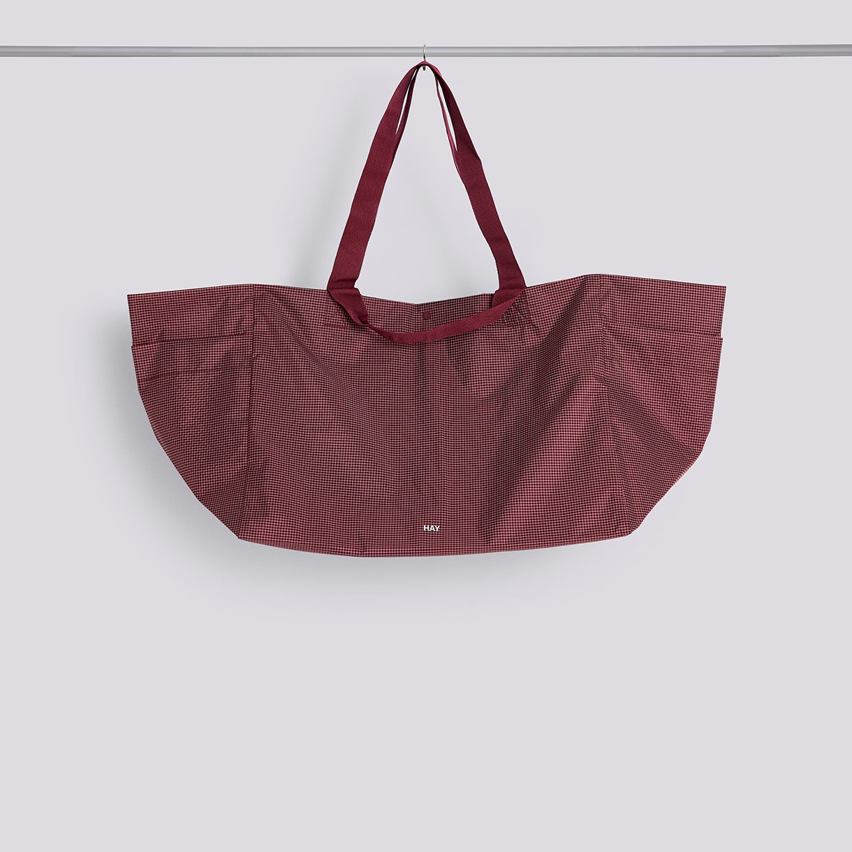 Grid Weekend Bag-Large-Burgundy