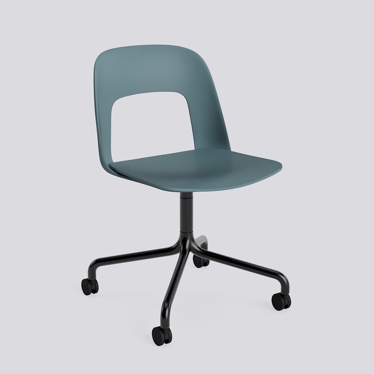 Layout Chair 161 Black powder coated aluminium 4 star swivel arc Wheel base-Ocean polypropylene shell/seat-None-None