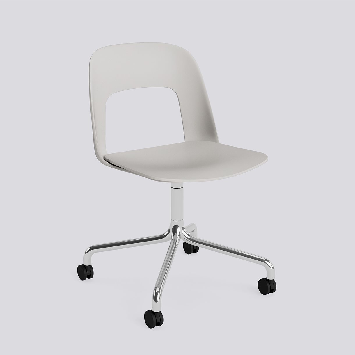 Layout Chair 161 Polished aluminium 4 star swivel arc Wheel base-Sky grey polypropylene shell/seat-None-None