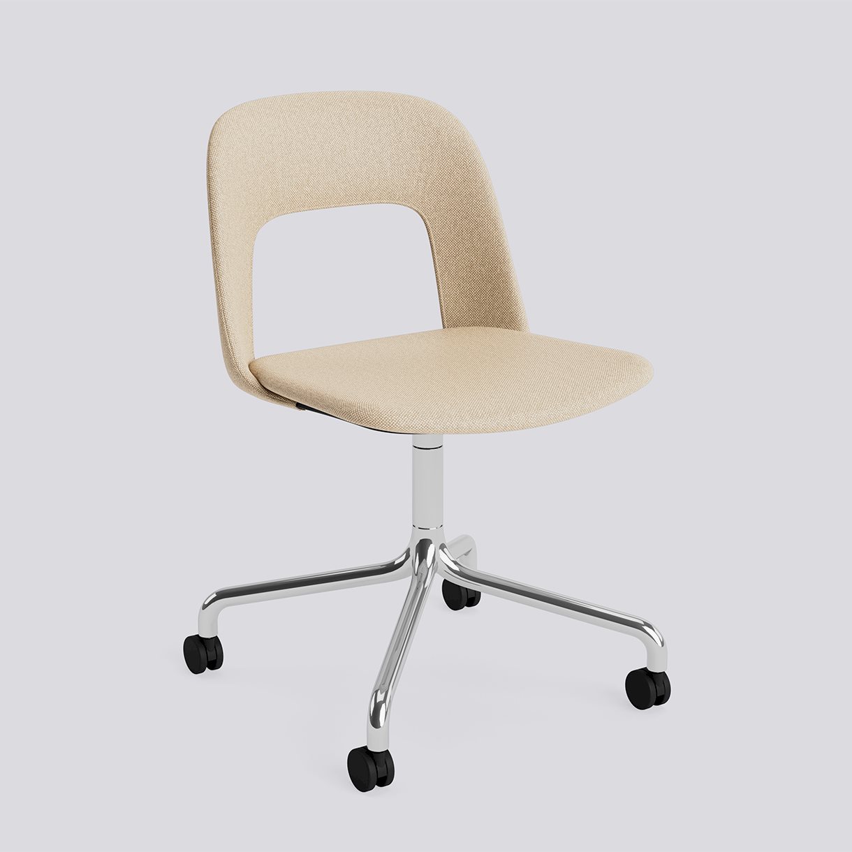 Layout Chair 164 Polished aluminium 4 star swivel arc Wheel base-Full upholstery-Hallingdal-220