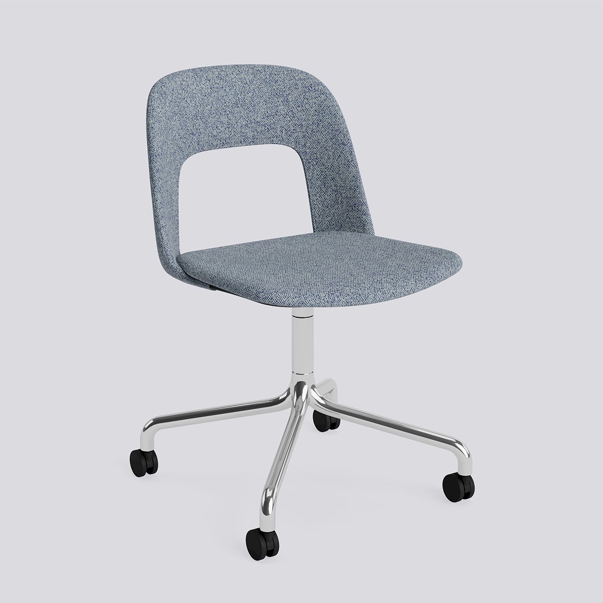 Layout Chair 164 Polished aluminium 4 star swivel arc Wheel base-Full upholstery-Vanir-733