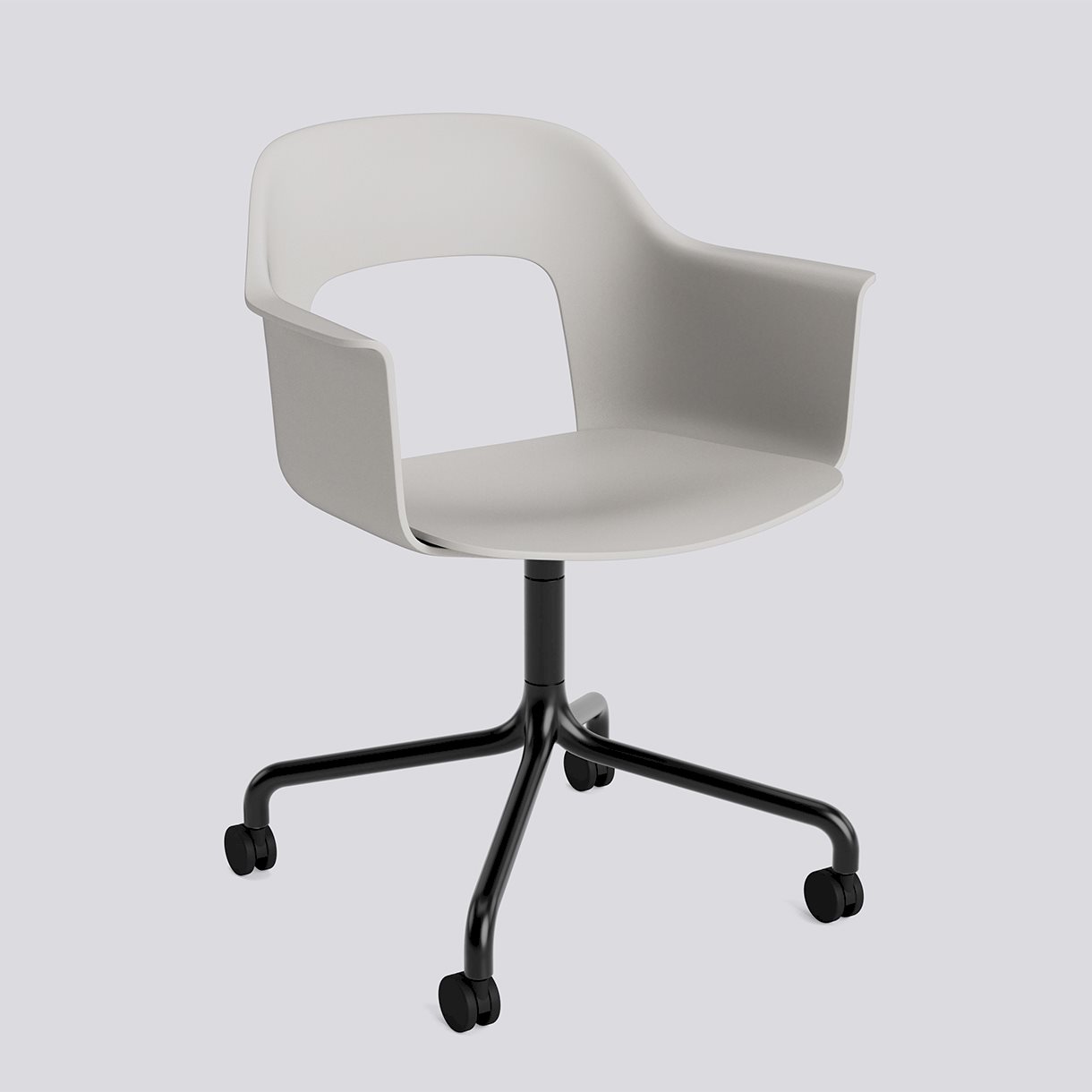 Layout Armchair 261 Black powder coated aluminium 4 star swivel arc Wheel base-Sky grey polypropylene shell/seat-None-None