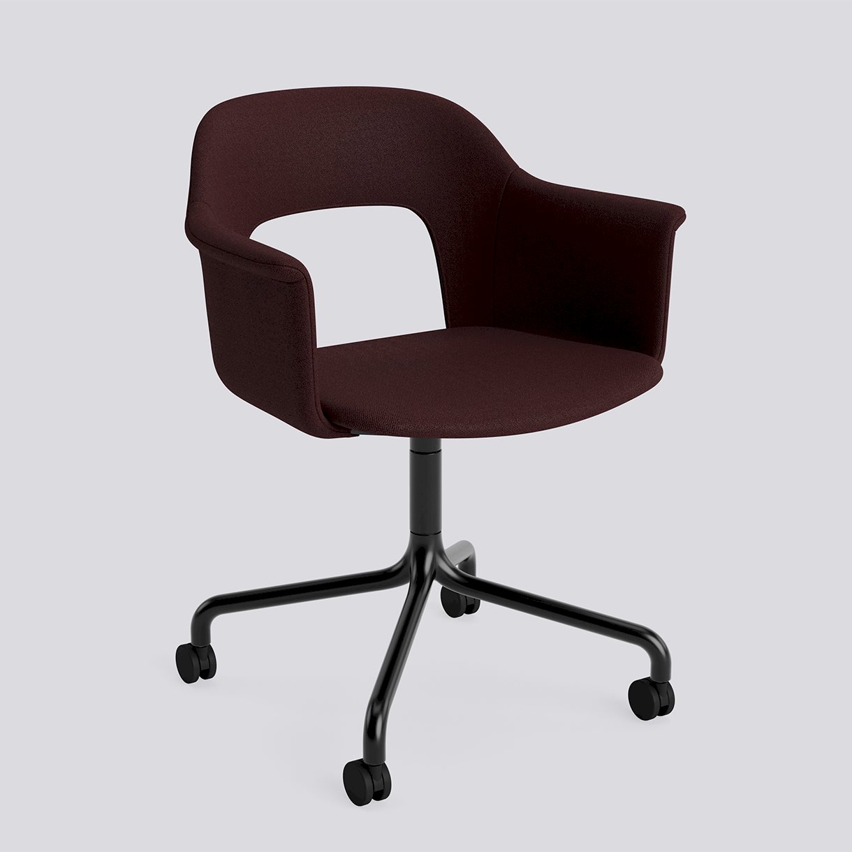 Layout Armchair 264 Black powder coated aluminium 4 star swivel arc Wheel base-Full upholstery-Vidar-693
