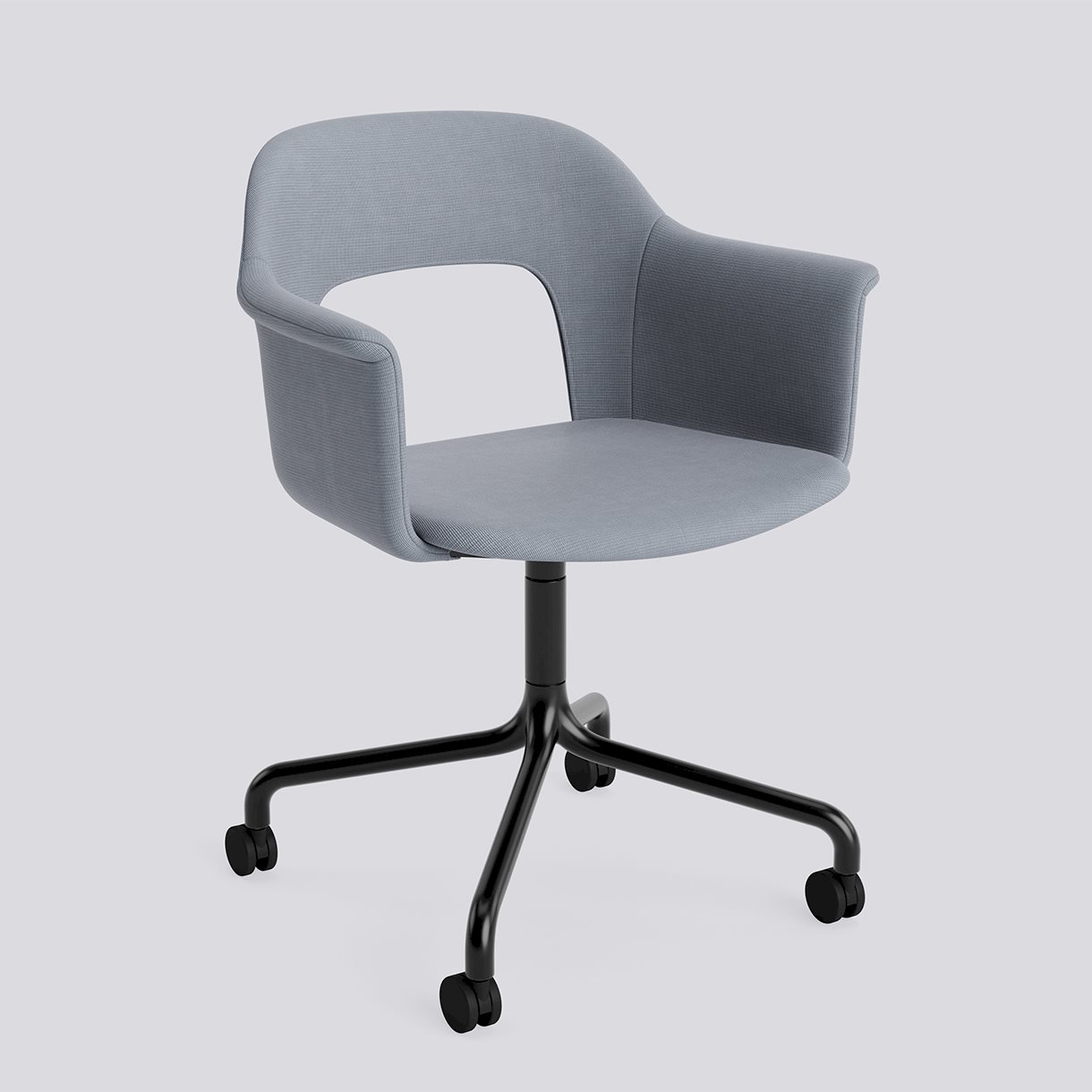 Layout Armchair 264 Black powder coated aluminium 4 star swivel arc Wheel base-Full upholstery-Naveli-143