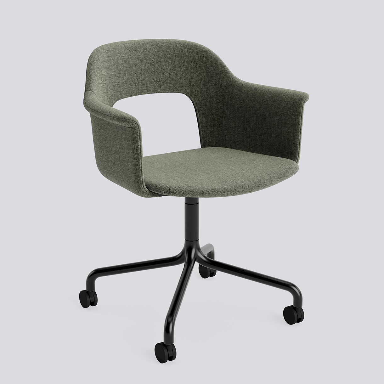 Layout Armchair 264 Black powder coated aluminium 4 star swivel arc Wheel base-Full upholstery-Overlap-11