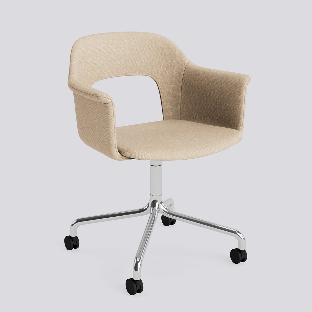 Layout Armchair 264 Polished aluminium 4 star swivel arc Wheel base-Full upholstery-Metaphor-035