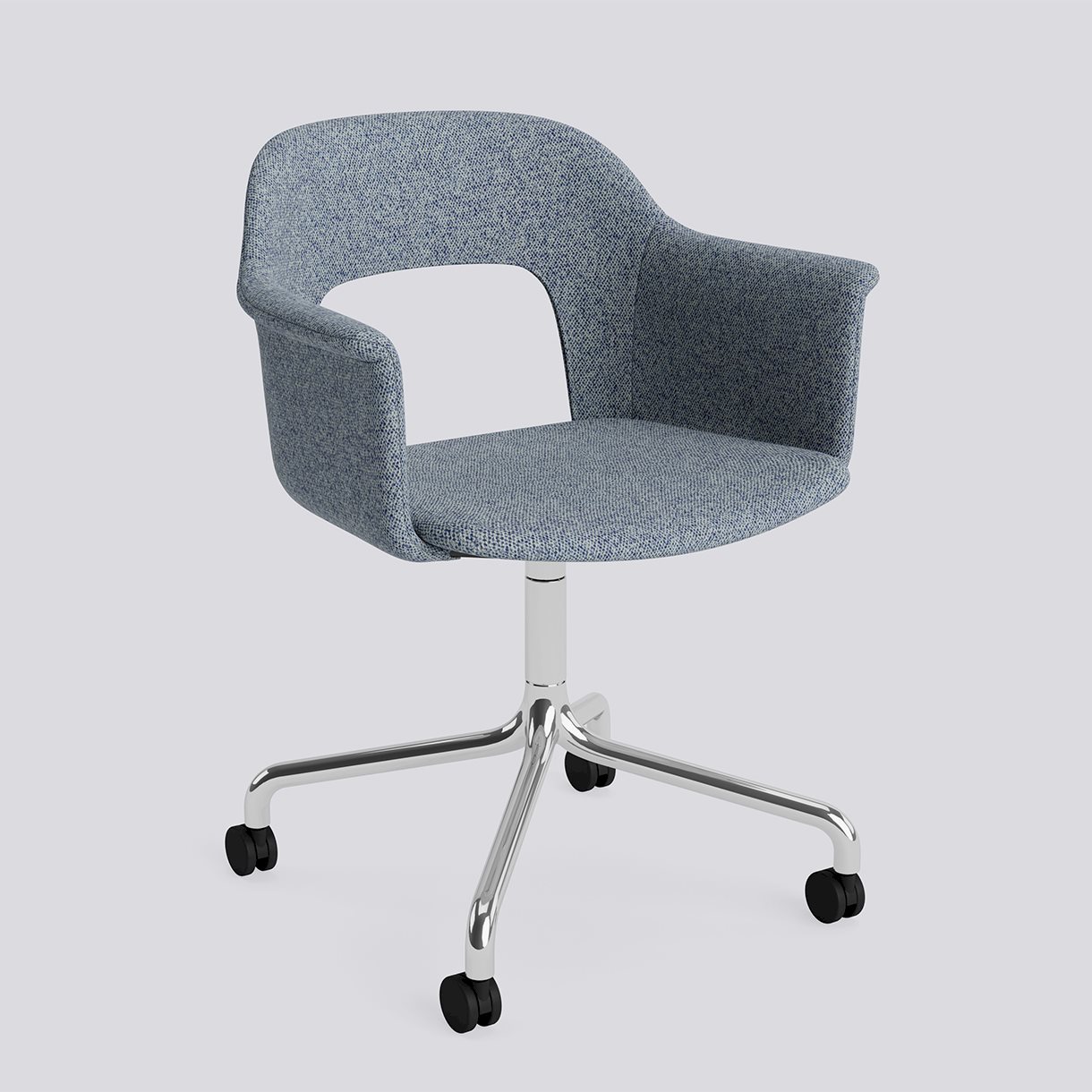 Layout Armchair 264 Polished aluminium 4 star swivel arc Wheel base-Full upholstery-Vanir-733