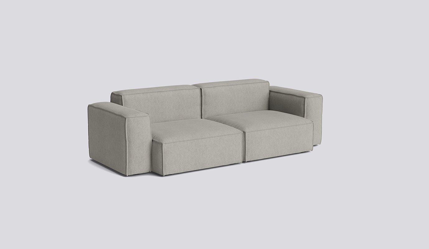 Mags Soft 2,5 Seater with Removable cover Low armrest Combination 1-Full upholstery-Turf-Light grey