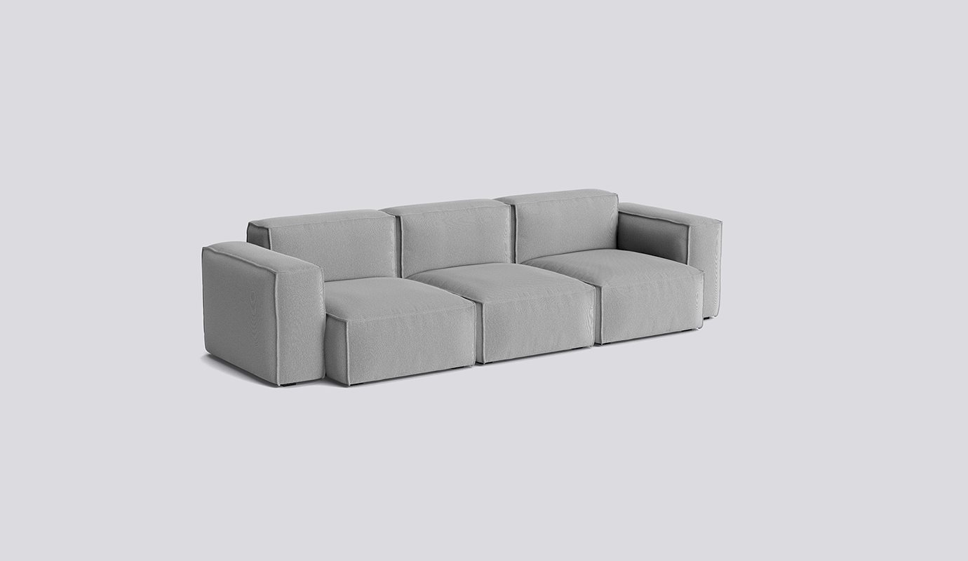 Mags Soft 3 Seater with Removable cover Low armrest Combination 1-Full upholstery-Steelcut Trio-124