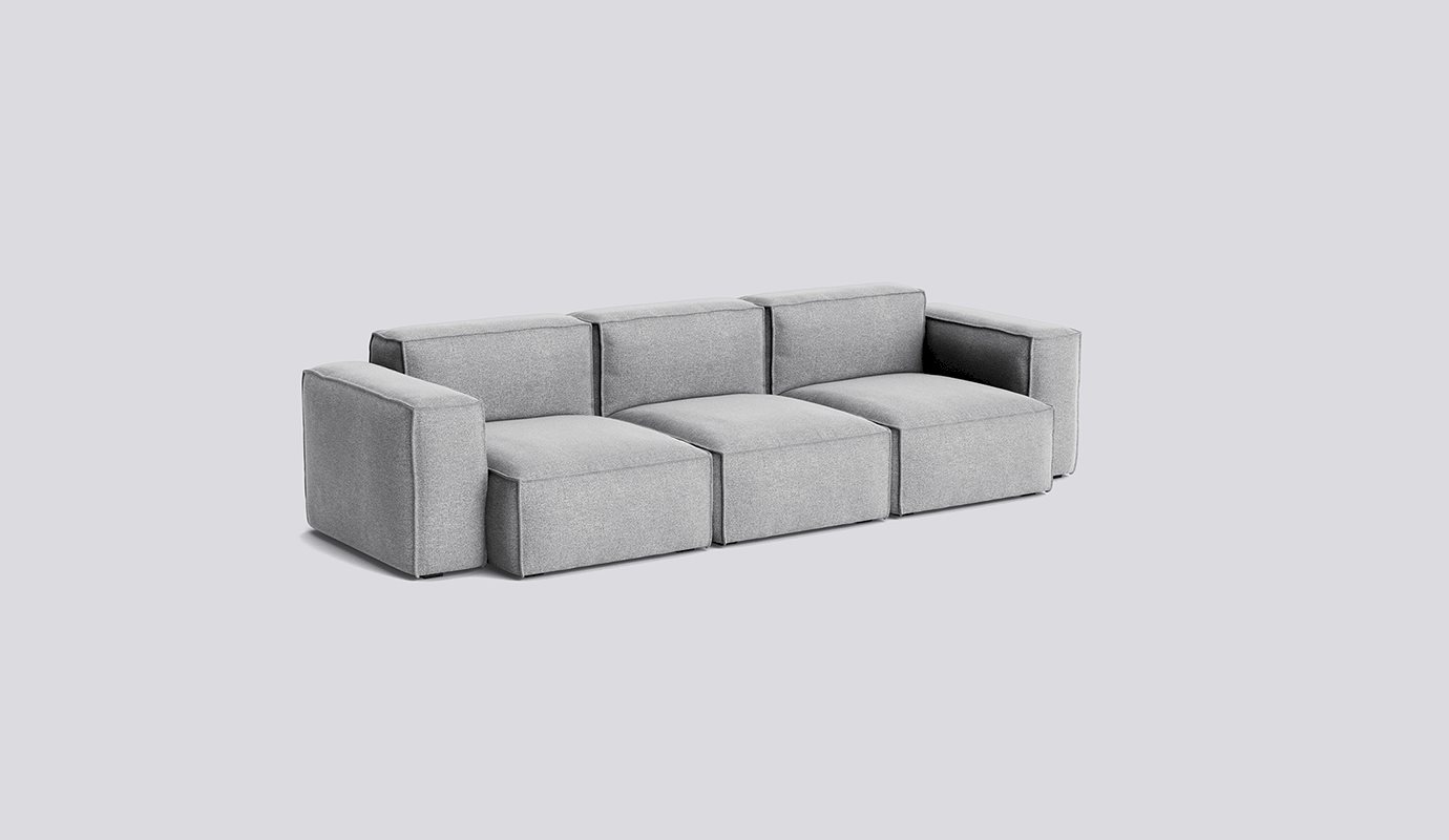 Mags Soft 3 Seater with Removable cover Low armrest Combination 1-Full upholstery-Hallingdal-130