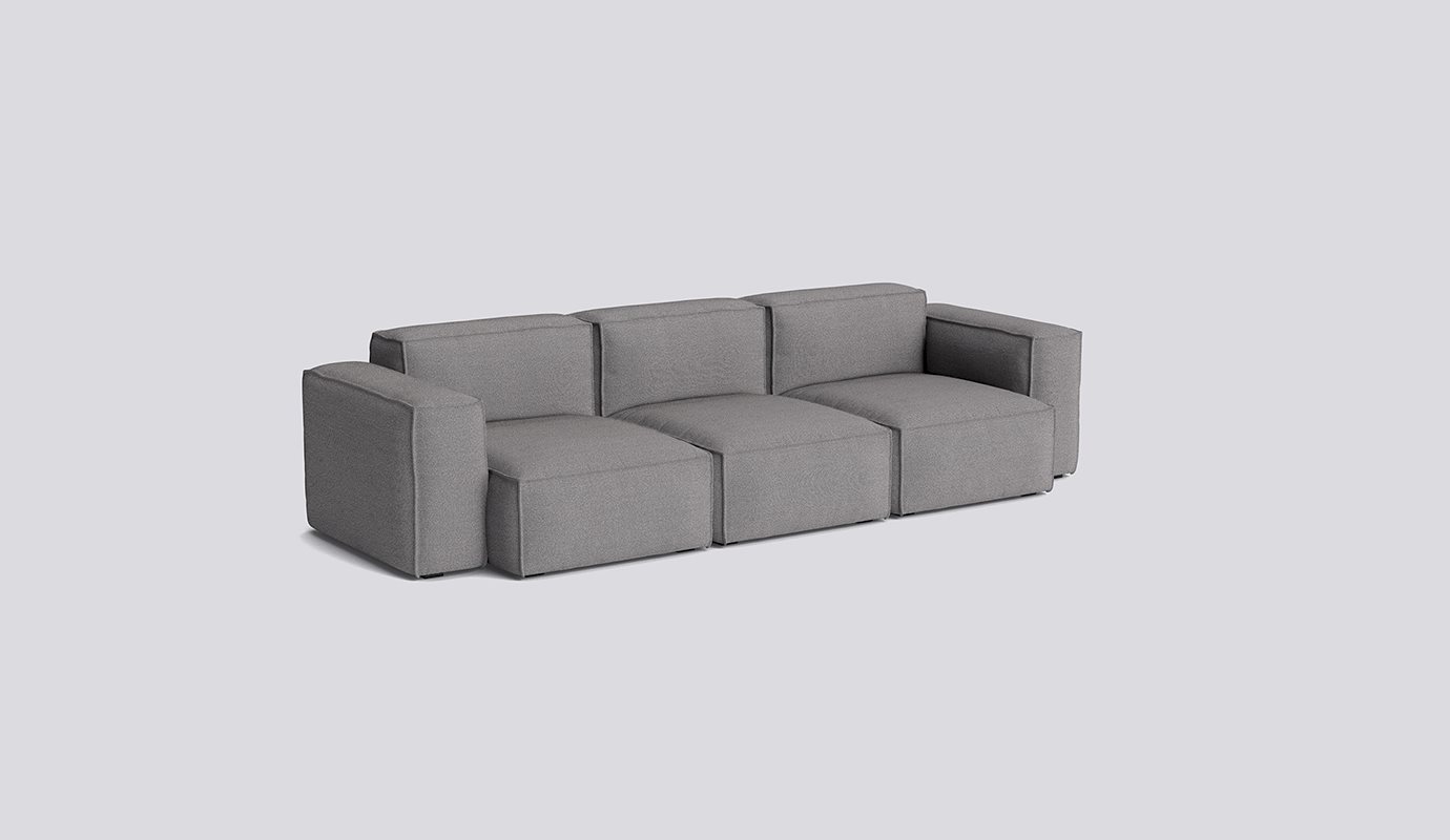 Mags Soft 3 Seater with Removable cover Low armrest Combination 1-Full upholstery-Hallingdal-166