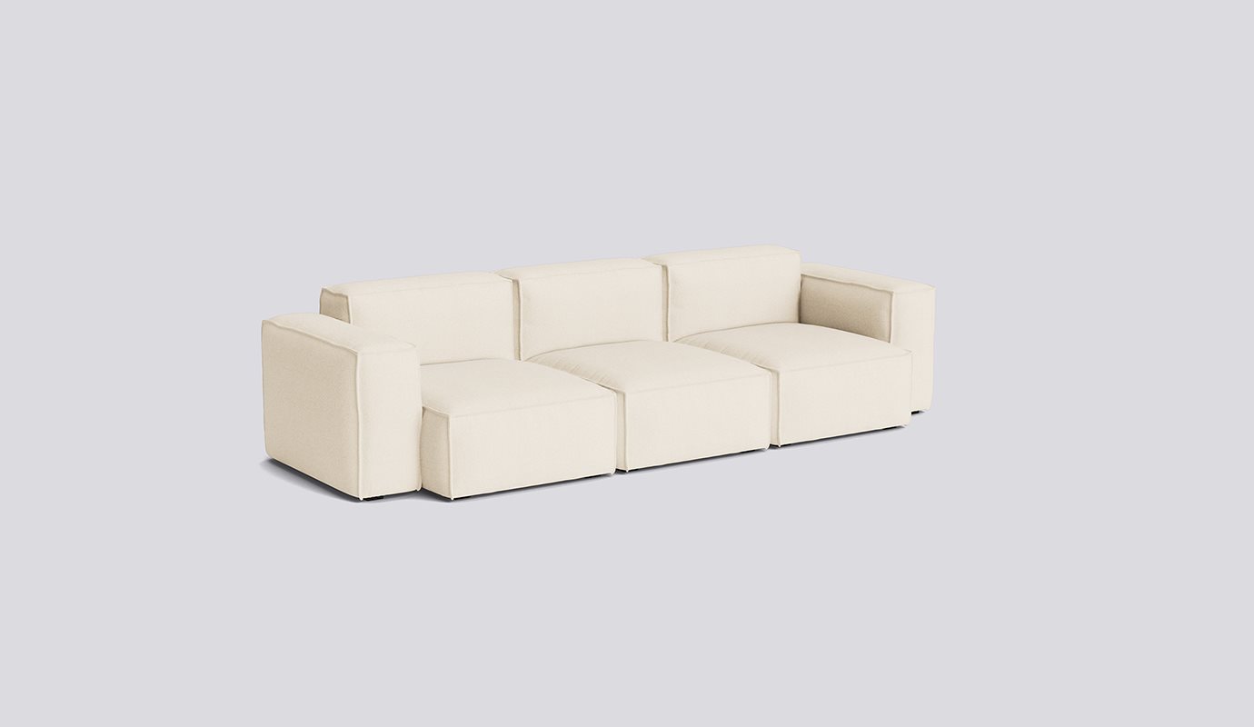 Mags Soft 3 Seater with Removable cover Low armrest Combination 1-Full upholstery-Turf-Cream