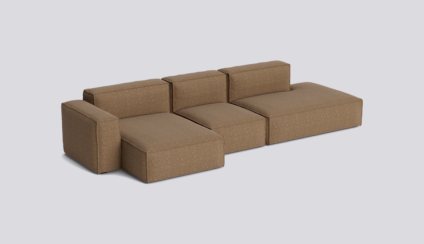 Mags Soft 3 Seater with Removable cover Low armrest Combination 4 Left-Full upholstery-Tartaglia-Blue tan 1004