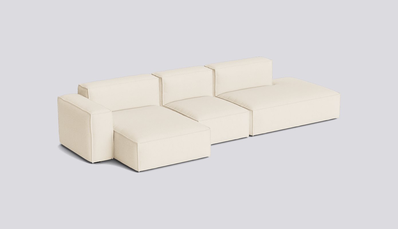 Mags Soft 3 Seater with Removable cover Low armrest Combination 4 Left-Full upholstery-Turf-Cream