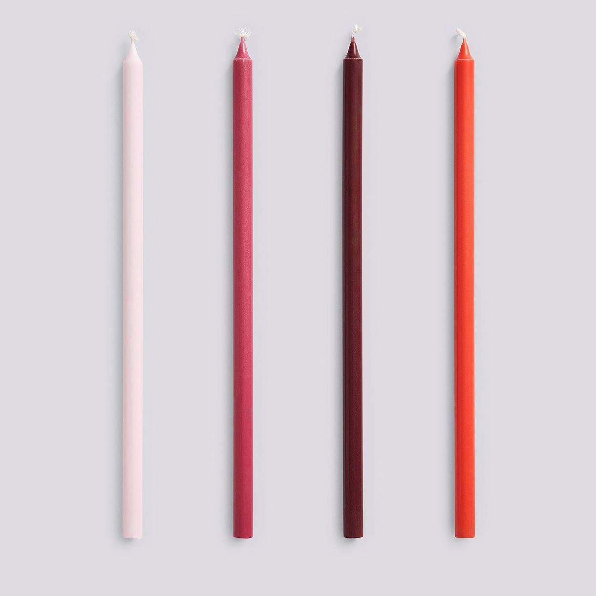 Slim Candle-Set of 4-Pink and red