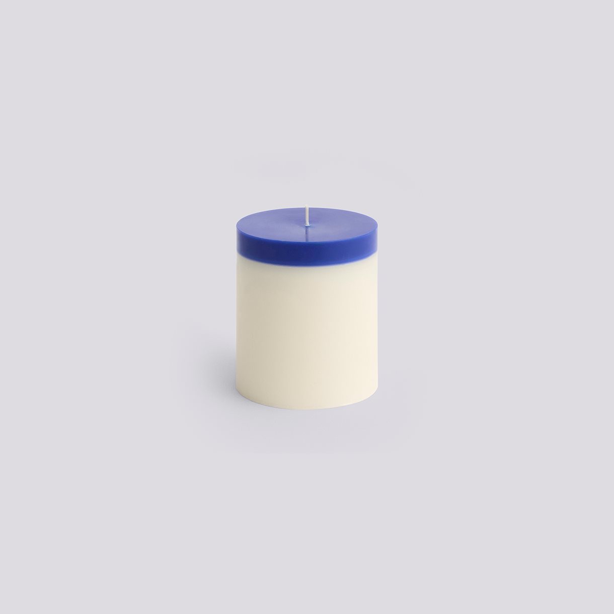 Silo Candle-Medium-Ivory and royal blue