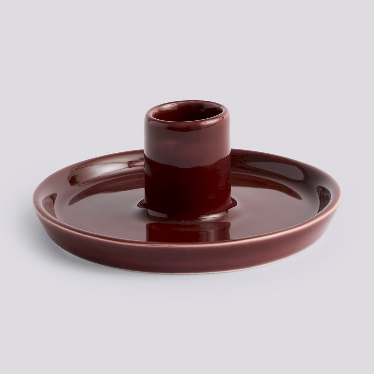 Disc Candleholder-Small-Chestnut brown