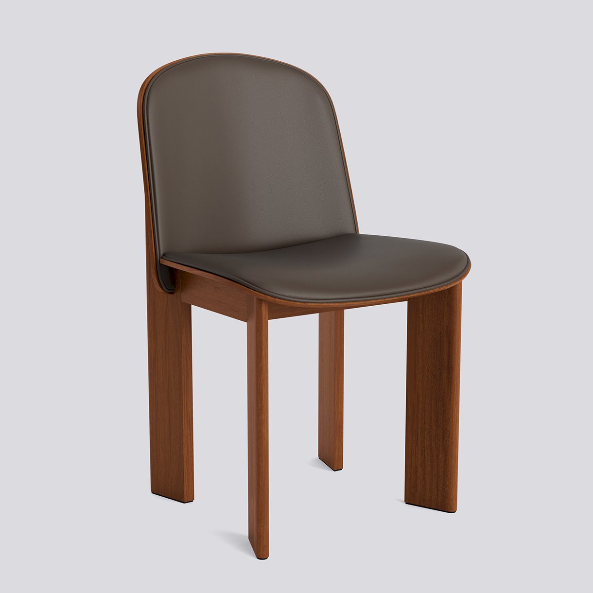 Chisel 65 Chair Standard glider-Lacquered walnut Front upholstery-Grano-Chocolate