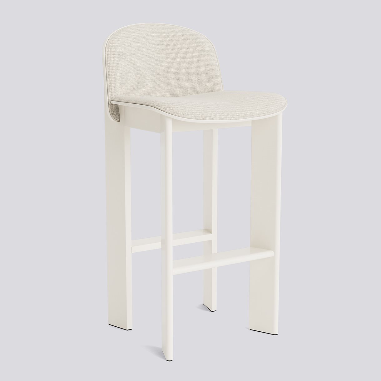 Chisel 35 Bar stool High w. Backrest H75 Standard glider-Cream white lacquered beech Front upholstery-Mode-011