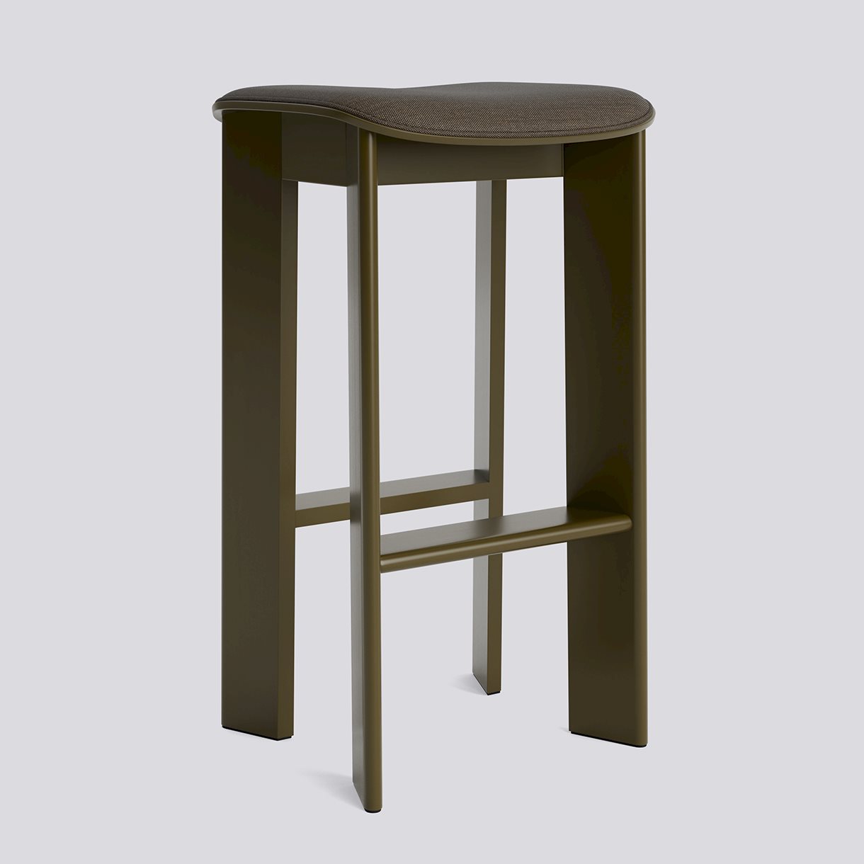 Chisel 30 Bar stool High H75 Standard glider-Green umber lacquered beech Seat upholstery-Remix-954