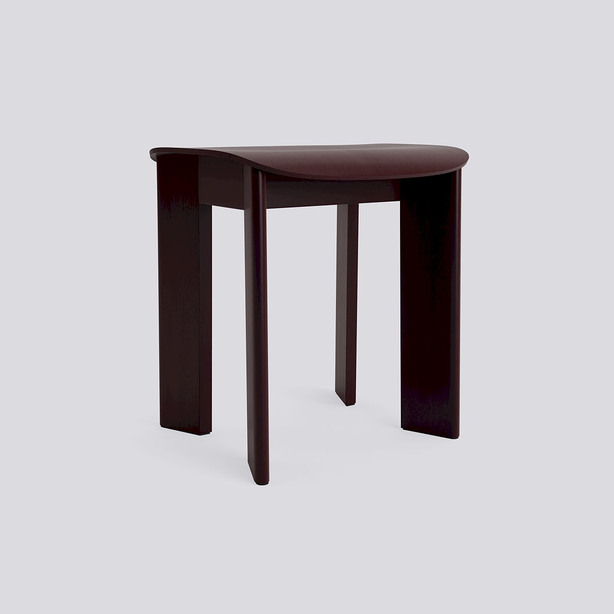 Chisel 10 Stool Standard glider-Dark bordeaux lacquered beech-None-None