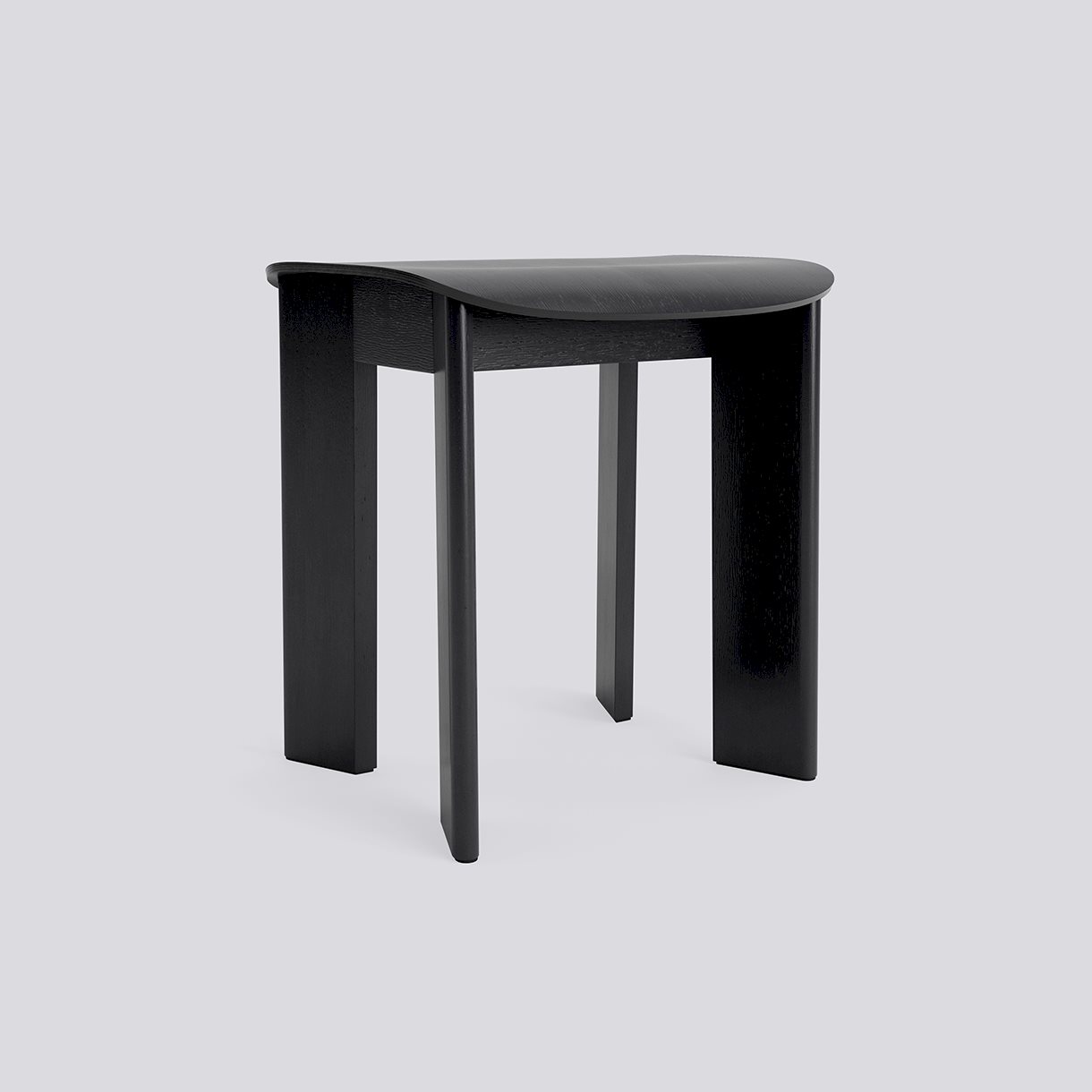 Chisel 10 Stool Standard glider-Black lacquered oak-None-None