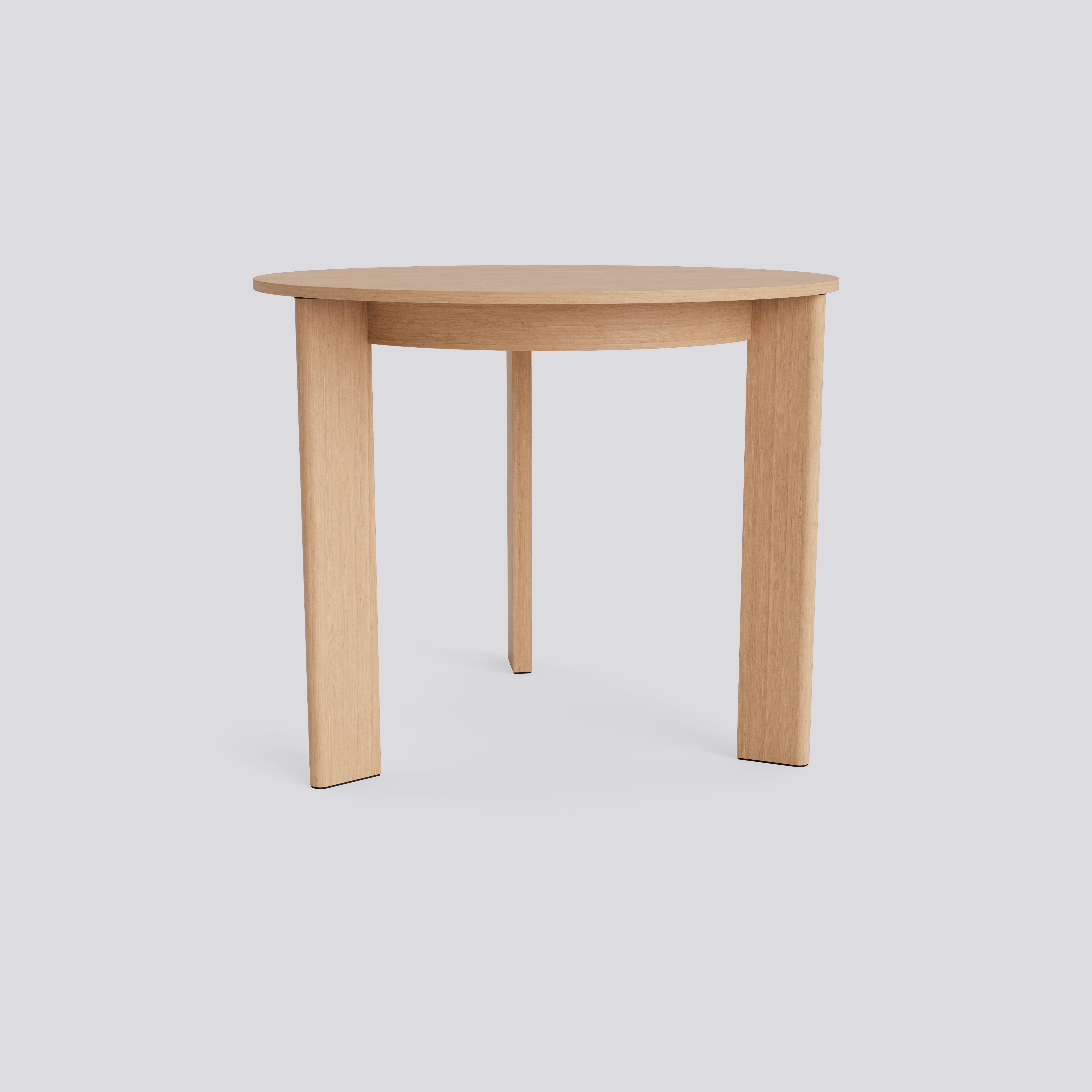 Chisel 20 Table Round 3 legs Lacquered oak Adjustable gliders-Ø90 x H74-Lacquered oak veneer tabletop Lacquered edge