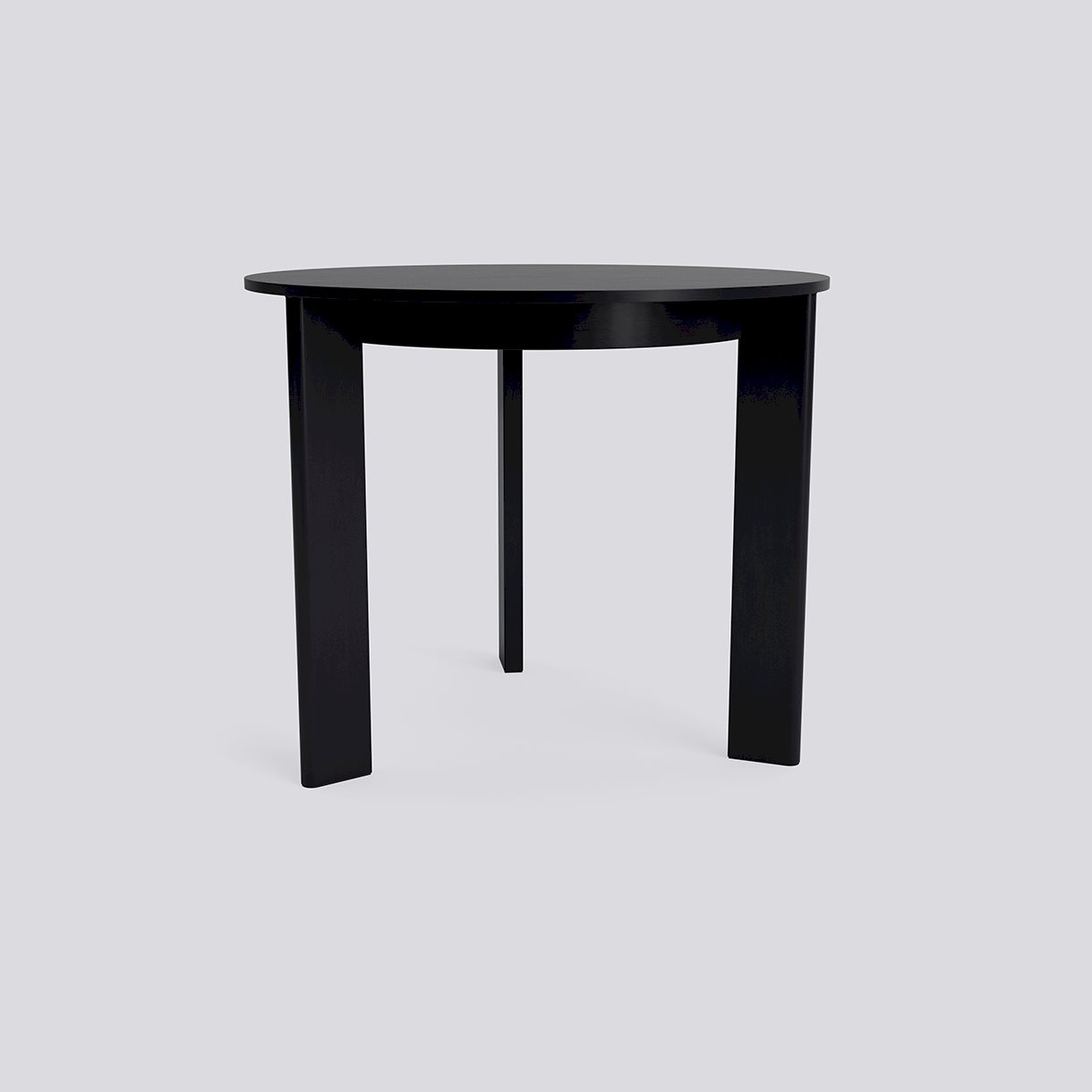 Chisel 20 Table Round 3 legs Black lacquered oak Adjustable gliders-Ø90 x H74-Black lacquered oak veneer tabletop Black lacquered edge