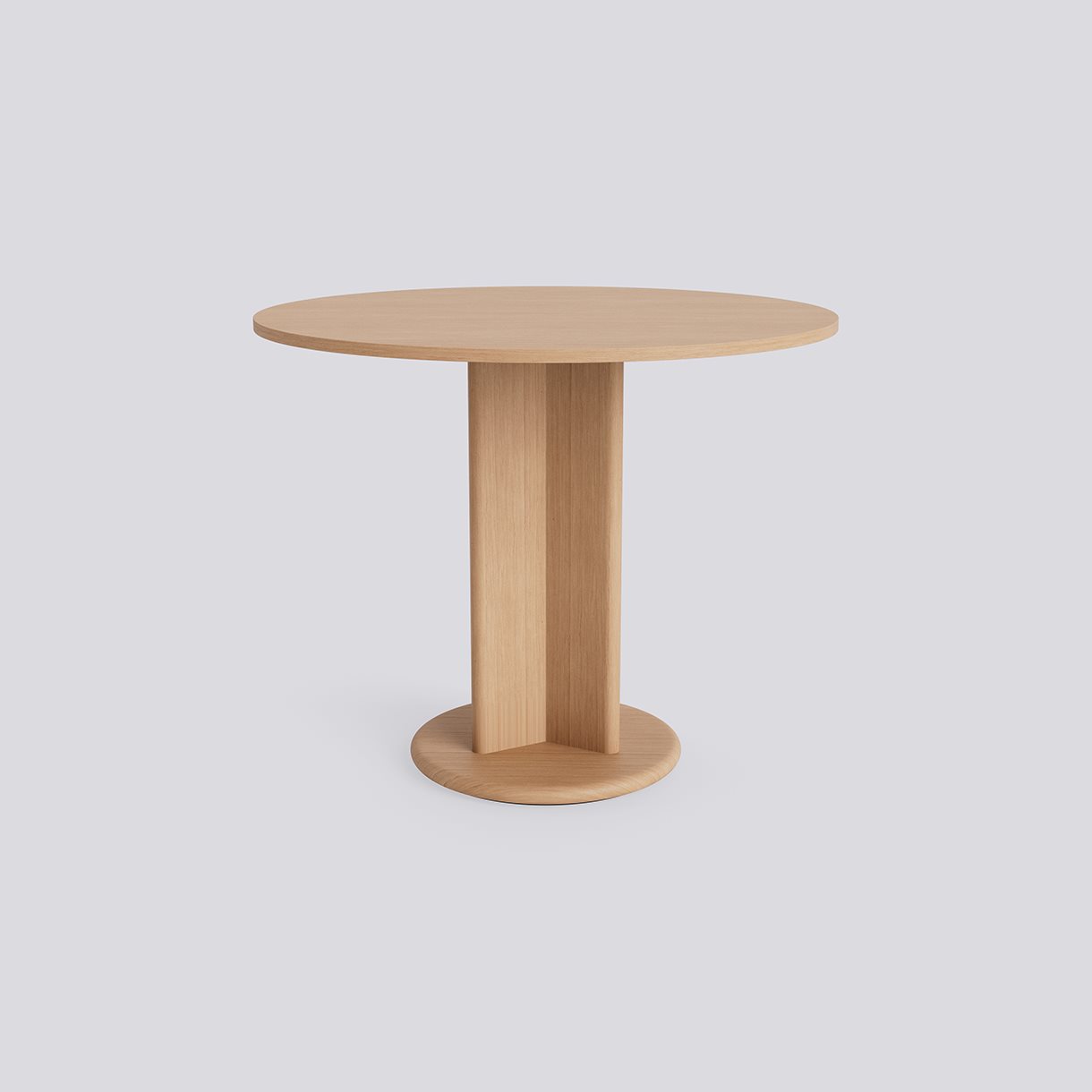 Chisel 29 Table Round Column base Lacquered oak-Ø90 x H74-Lacquered oak veneer tabletop Lacquered edge