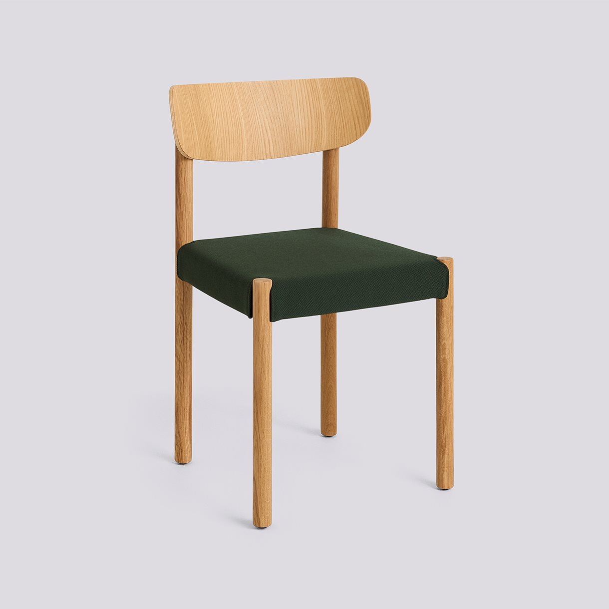 Pack Chair 11 Oiled solid oak 4 leg base Standard glider-Oak veneer back Seat upholstery-Steelcut-975