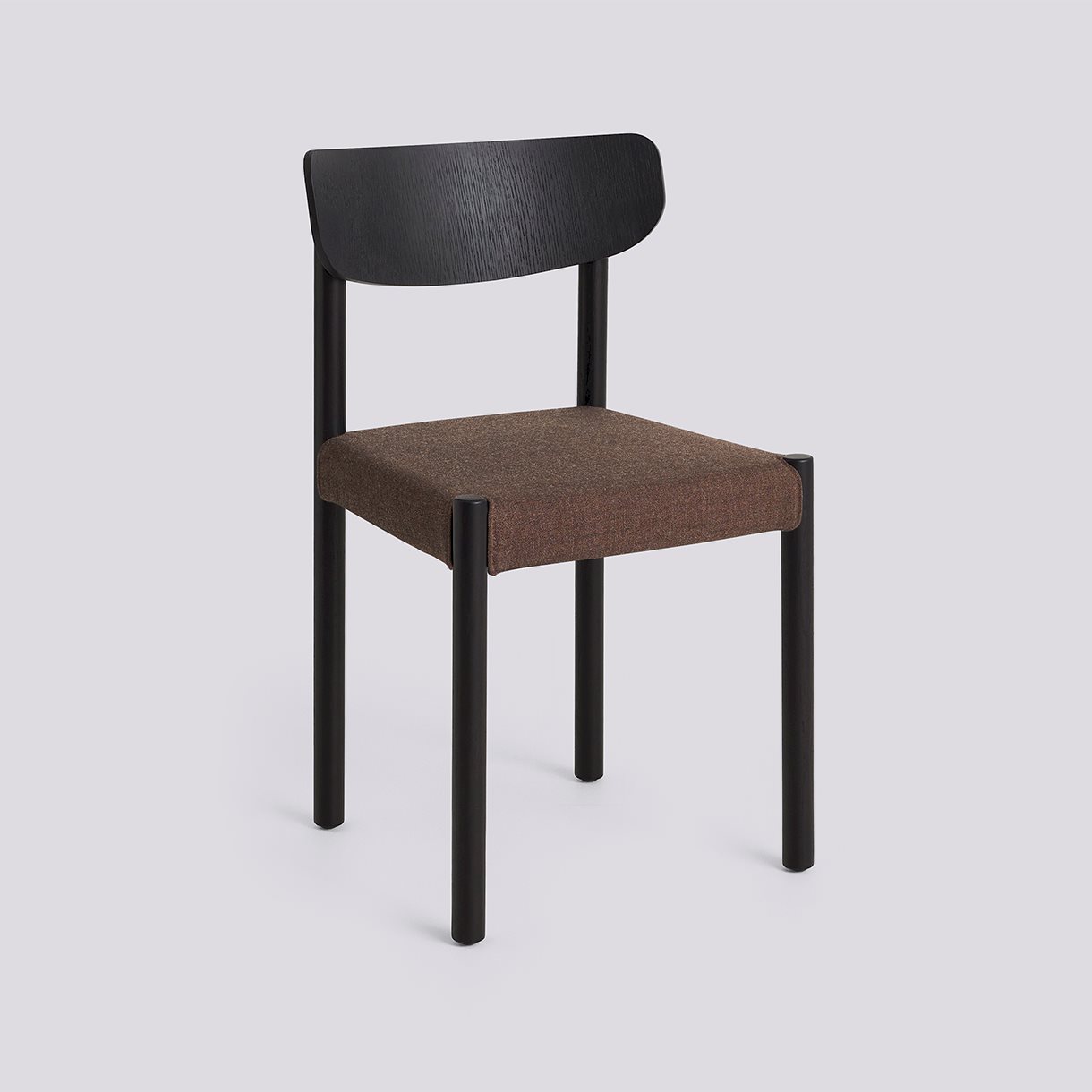 Pack Chair 11 Iron black lacquered solid oak 4 leg base Standard glider-Iron black oak veneer back Seat upholstery-Remix-356