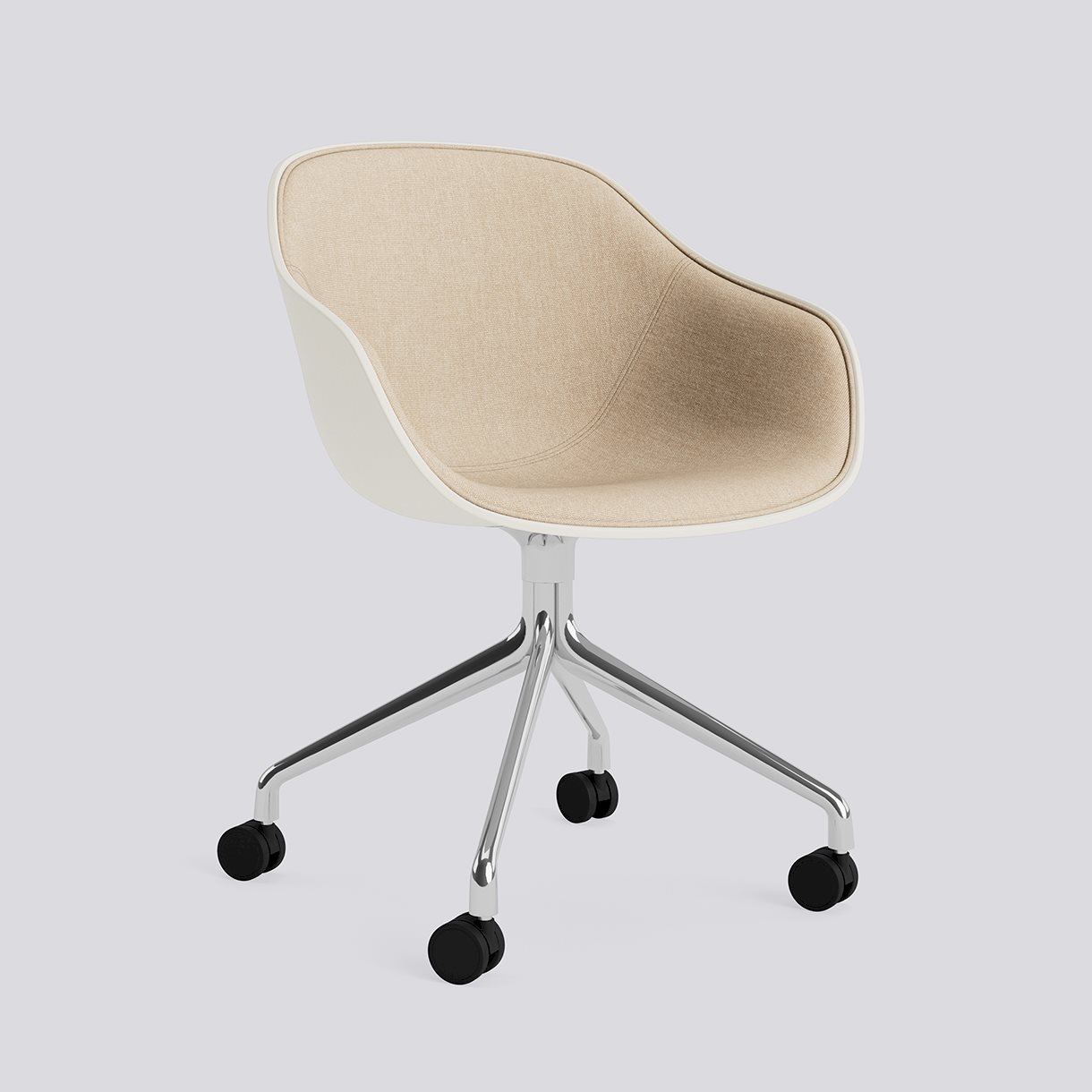 AAC224 Polished aluminium 4 star swivel wheel base-Melange cream 2.0 Front upholstery-Metaphor-035