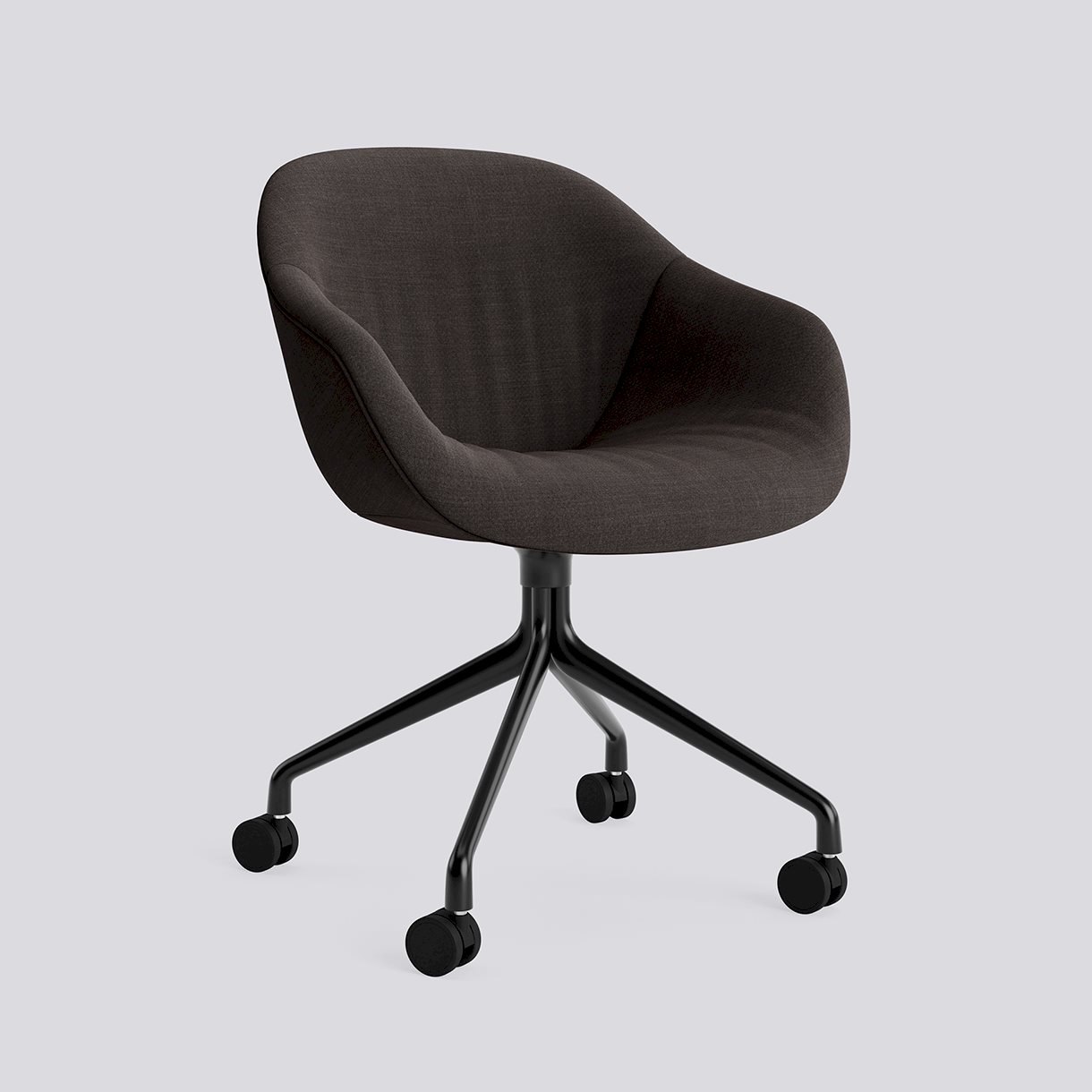 AAC225 Black powder coated aluminium 4 star swivel wheel base-Soft Full upholstery-Remix-276