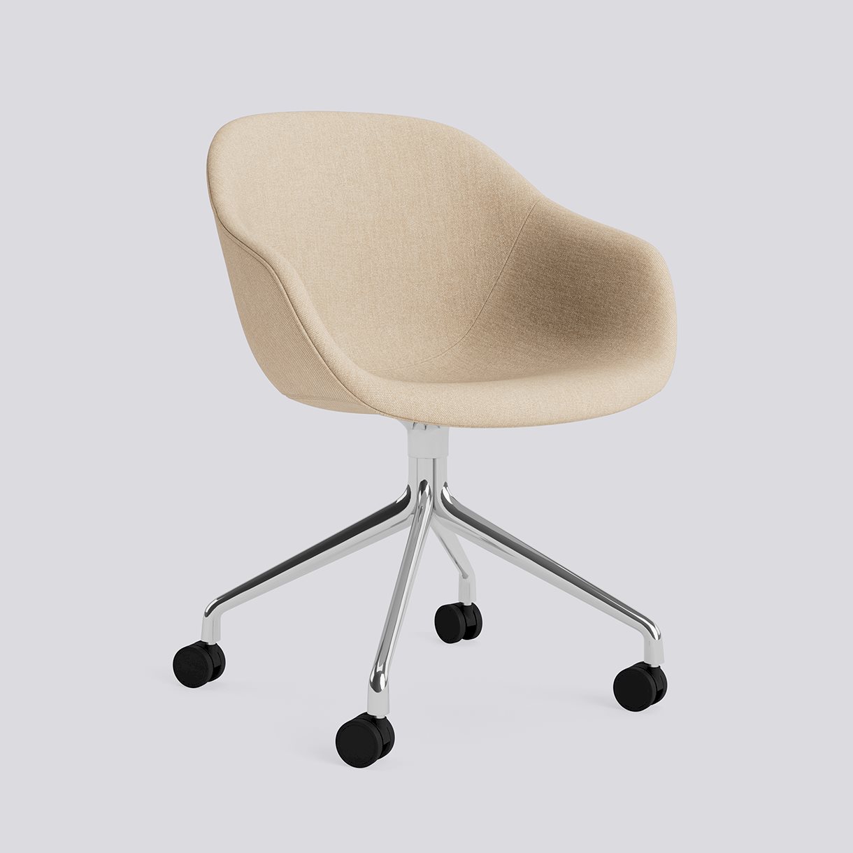 AAC225 Polished aluminium 4 star swivel wheel base-Full upholstery-Metaphor-035