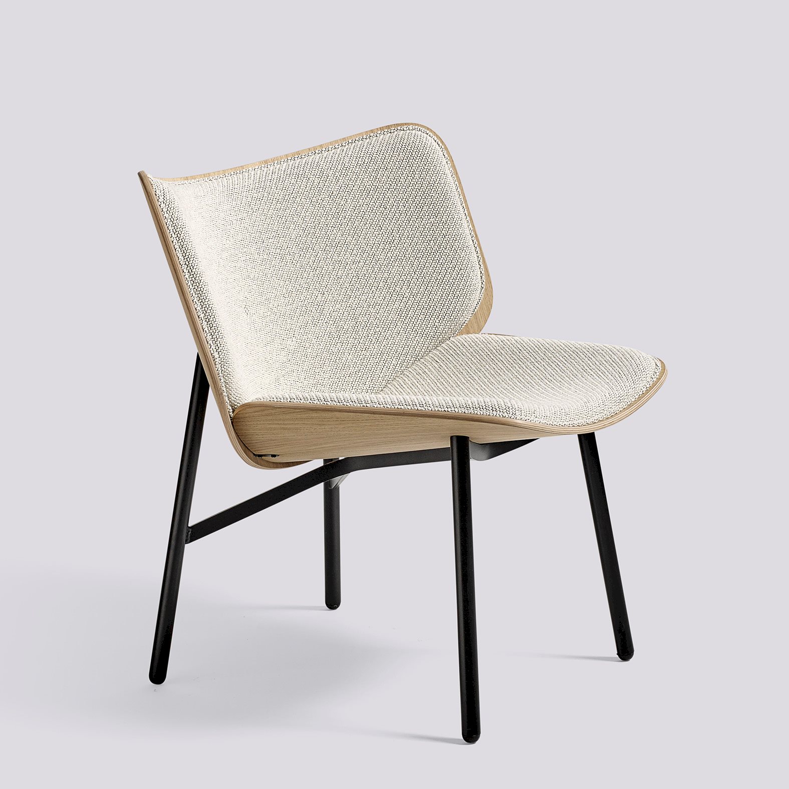 Dapper Black powder coated steel 4 leg base Standard glider-Water-based lacquered oak veneer seat/back - Front upholstery-Coda-100