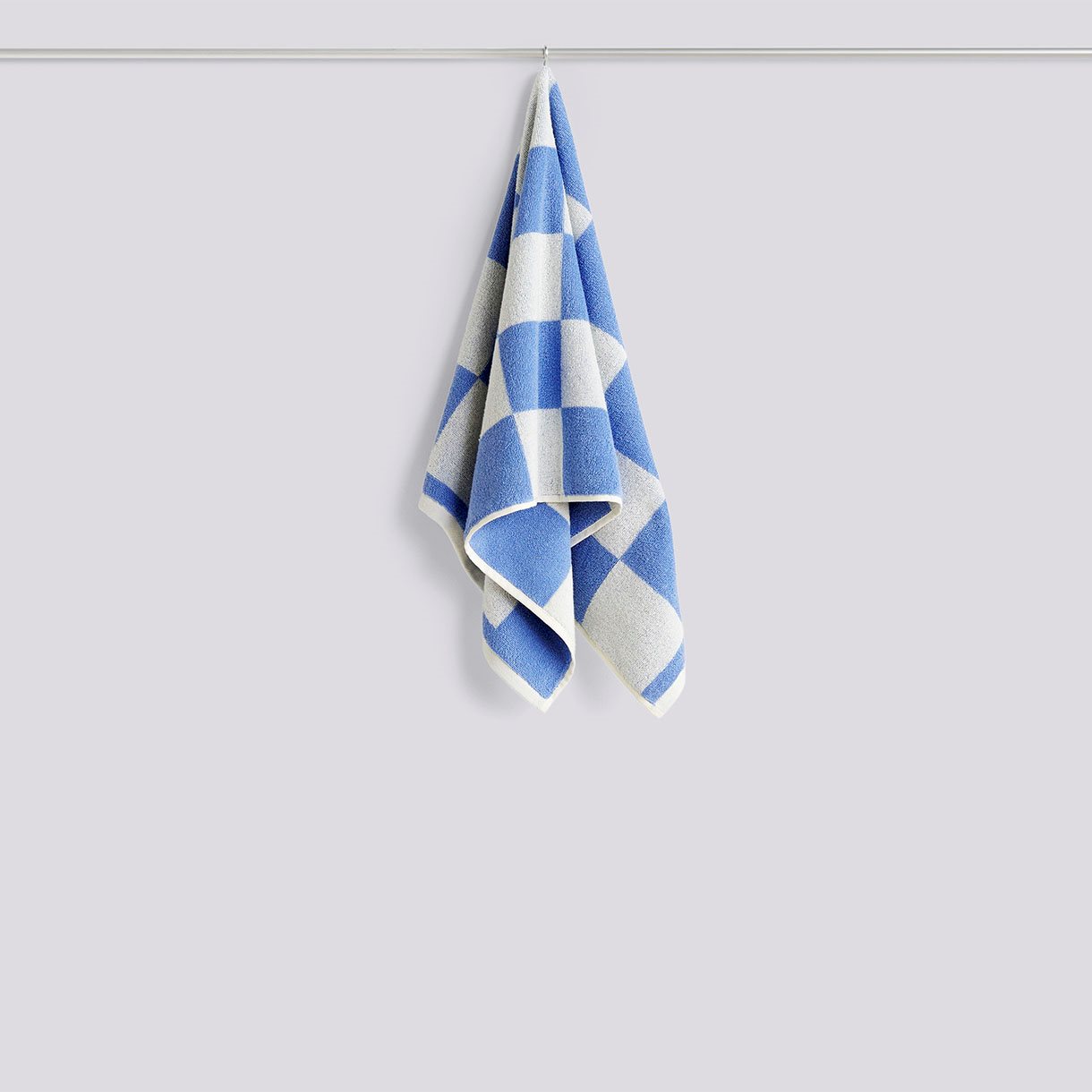 Check Hand Towel (Organic)-W50 x L90-Sky blue