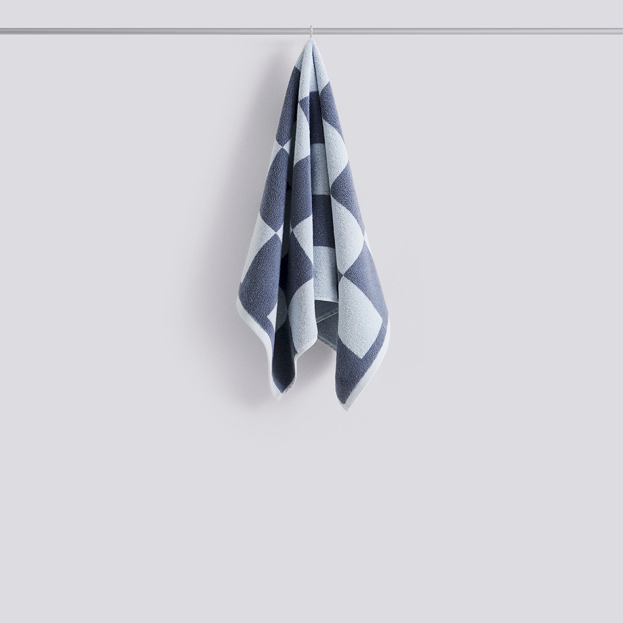  Check Hand Towel (Organic)-W50 x L90-Steel blue