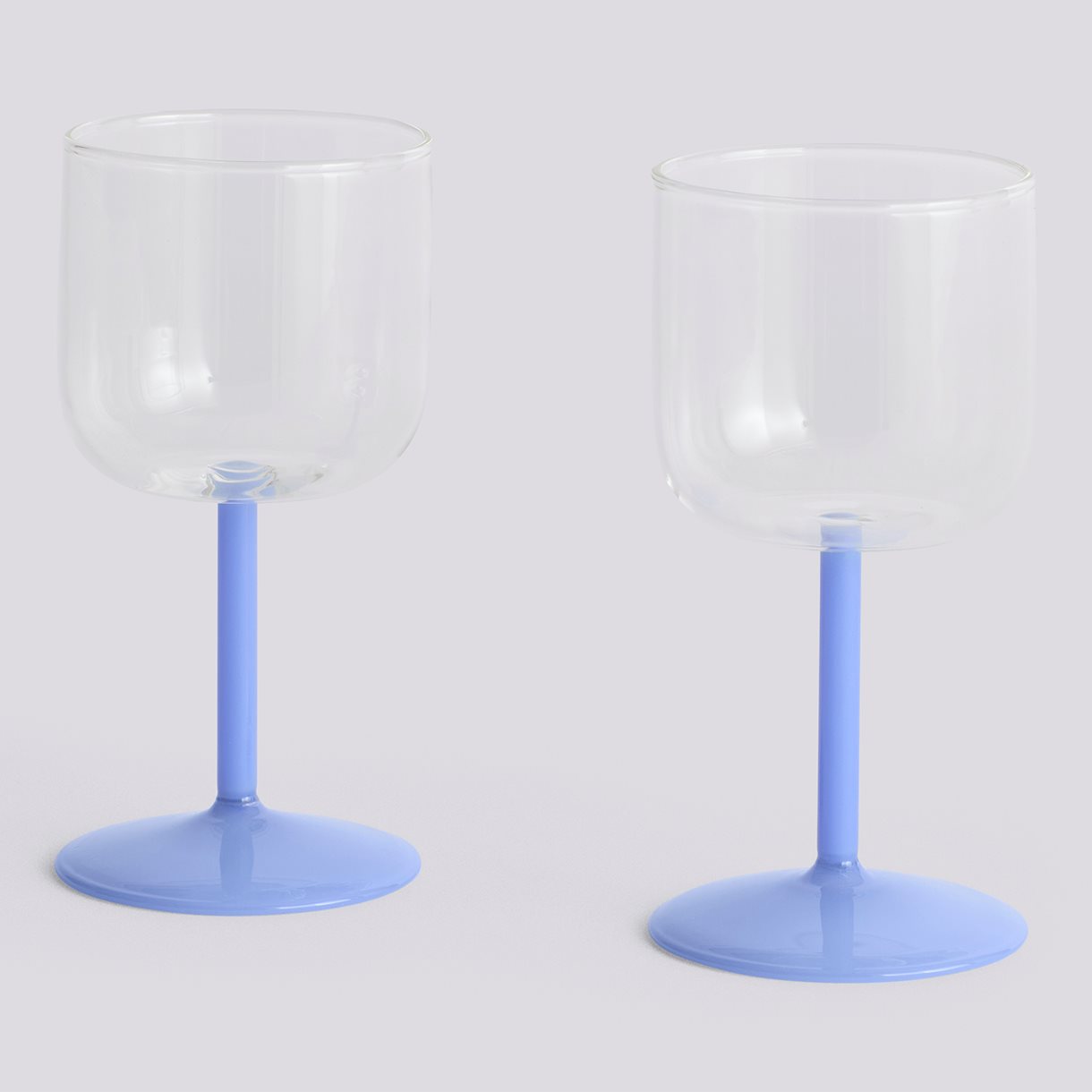 Tint Wine Glass-Set of 2-Clear and jade light blue