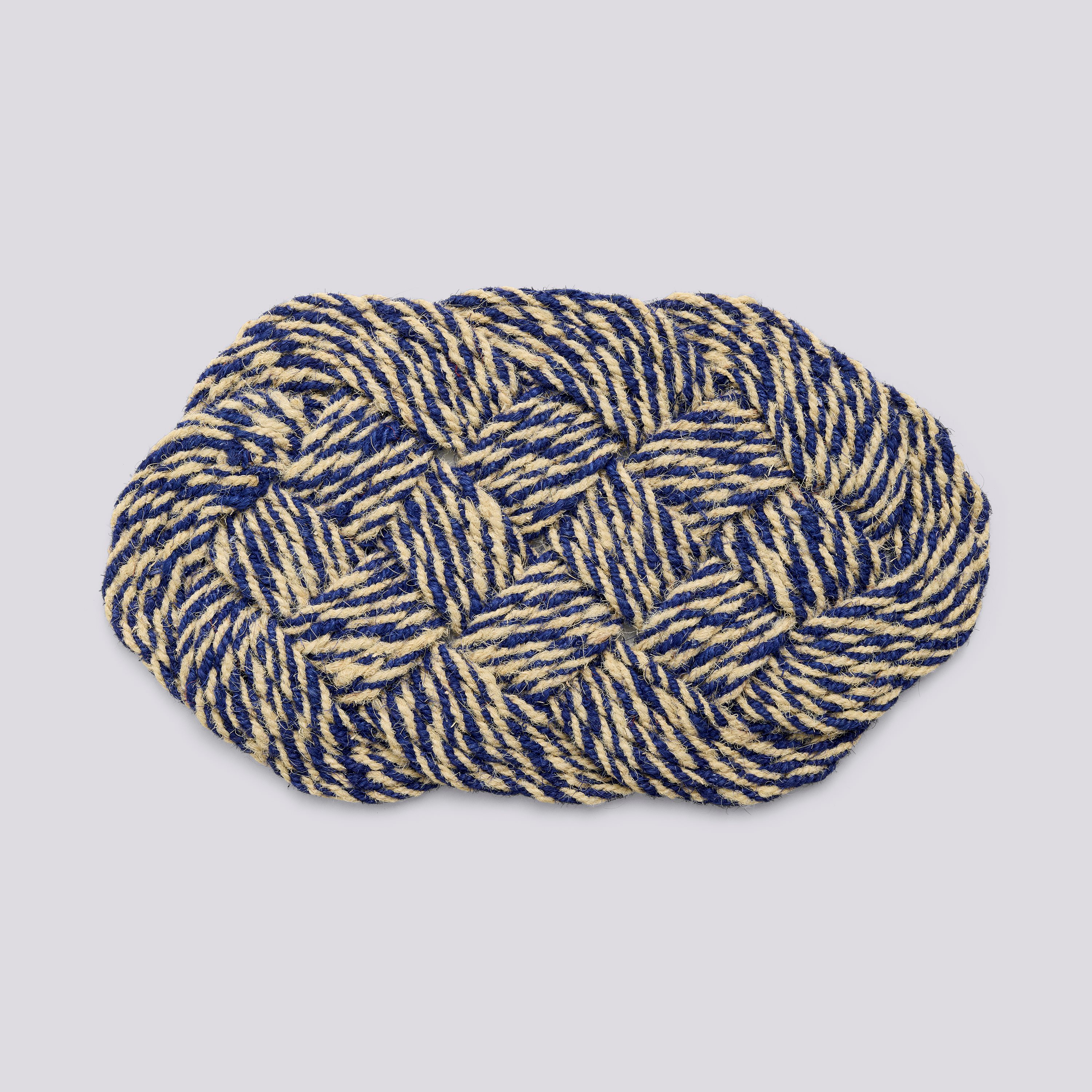 Coco Door Mat-Swirl-Blue and off-white