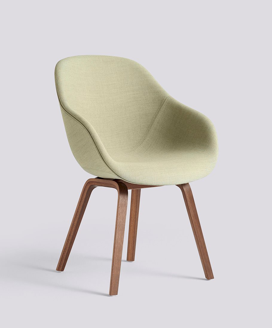 AAC123 Water-based lacquered walnut 4 leg base Standard glider-Full upholstery-Atlas-911