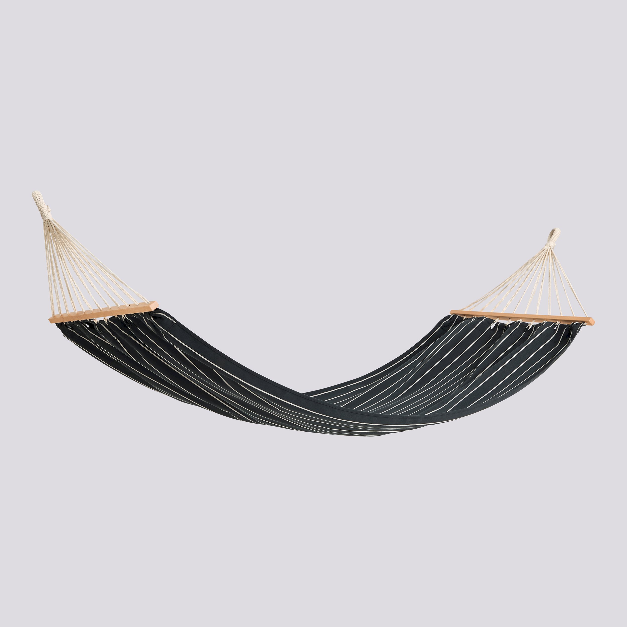  Outdoor Market Hammock-Black with beige stripe