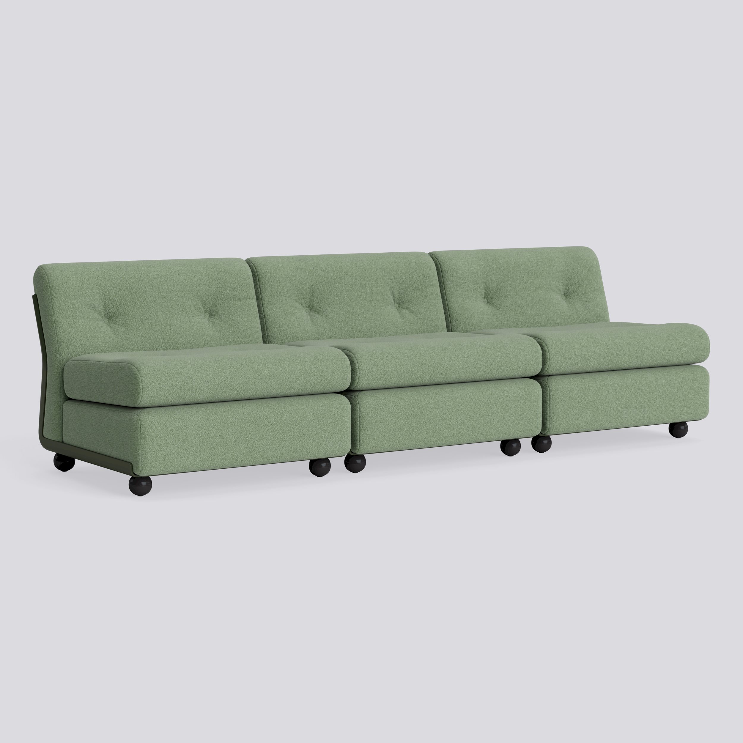 Amanta 3 seater Bottle green shell-Upholstery-Osumi-27