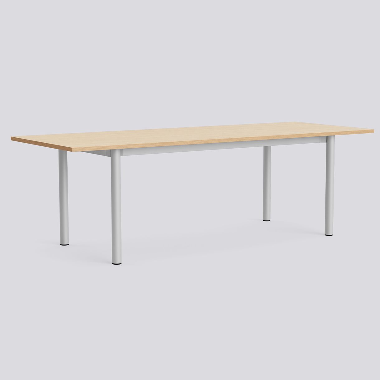Annex Table Overhang Anodized aluminium legs Anodized aluminium apron Adjustable gliders-L240 x W90 x H75-Water-based lacquered oak tabletop Water-based lacquered plywood edge