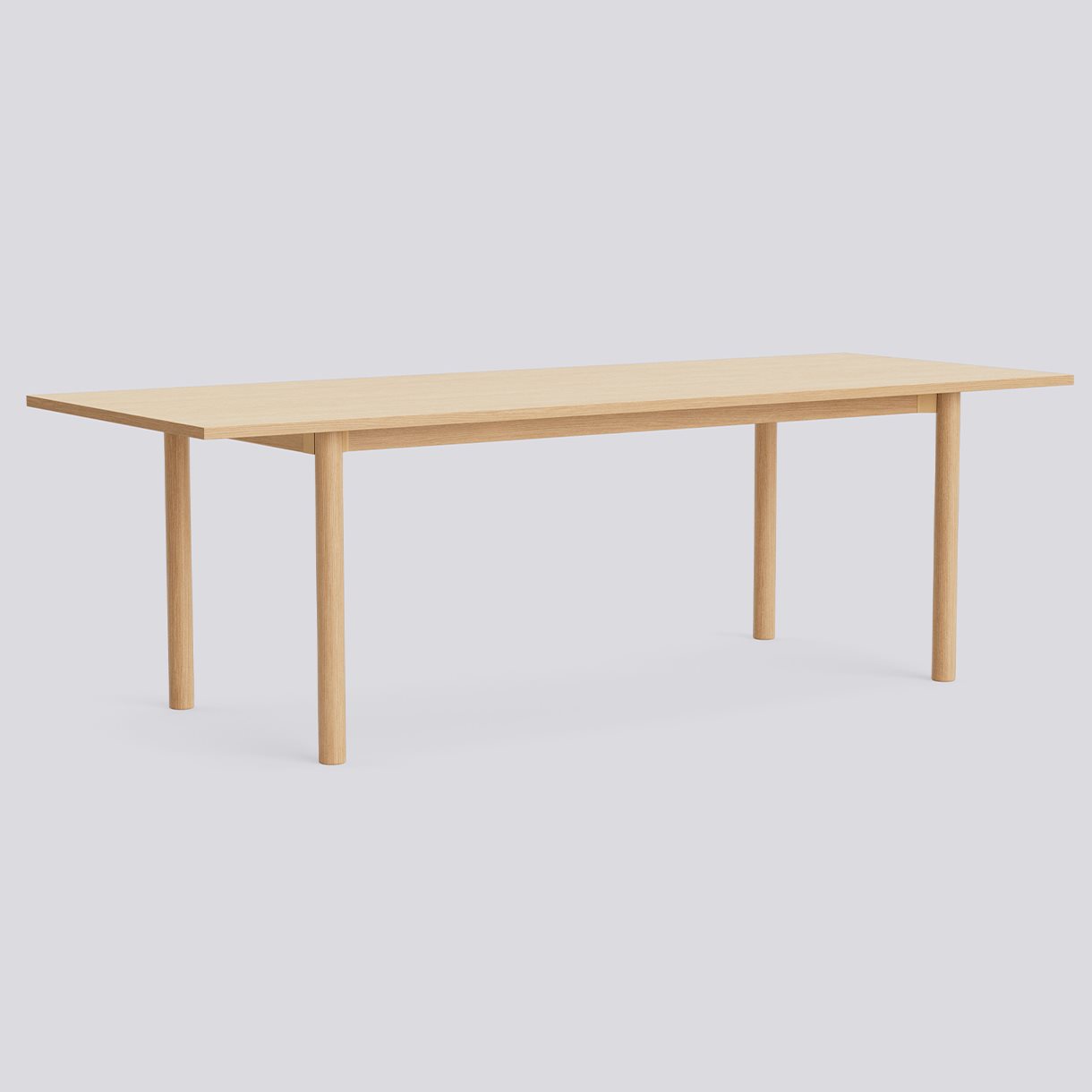 Annex Table Overhang Water-based lacquered oak legs Water-based lacquered oak apron Adjustable gliders-L240 x W90 x H75-Water-based lacquered oak tabletop Water-based lacquered plywood edge