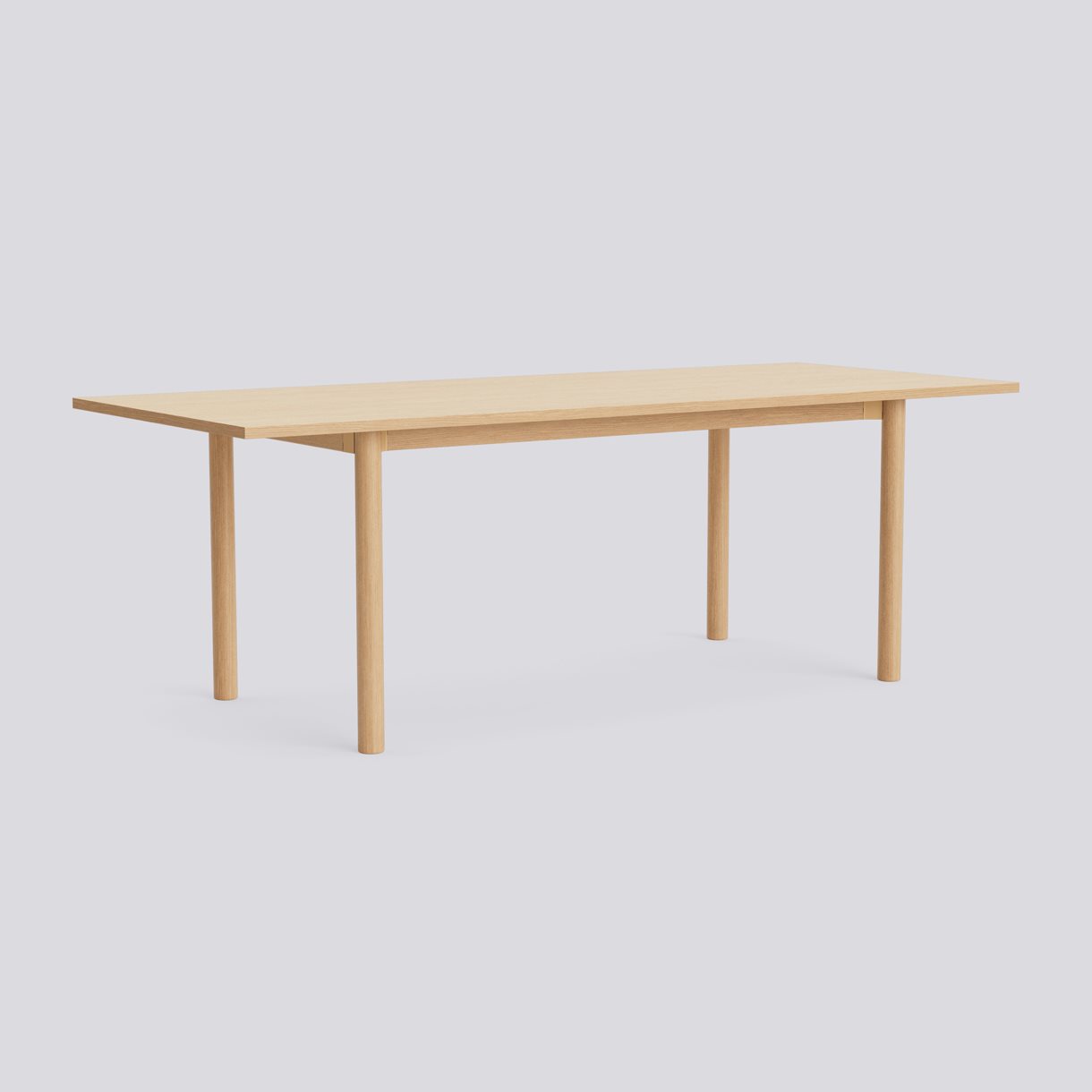 Annex Table Overhang Water-based lacquered oak legs Water-based lacquered oak apron Adjustable gliders-L220 x W90 x H75-Water-based lacquered oak tabletop Water-based lacquered plywood edge