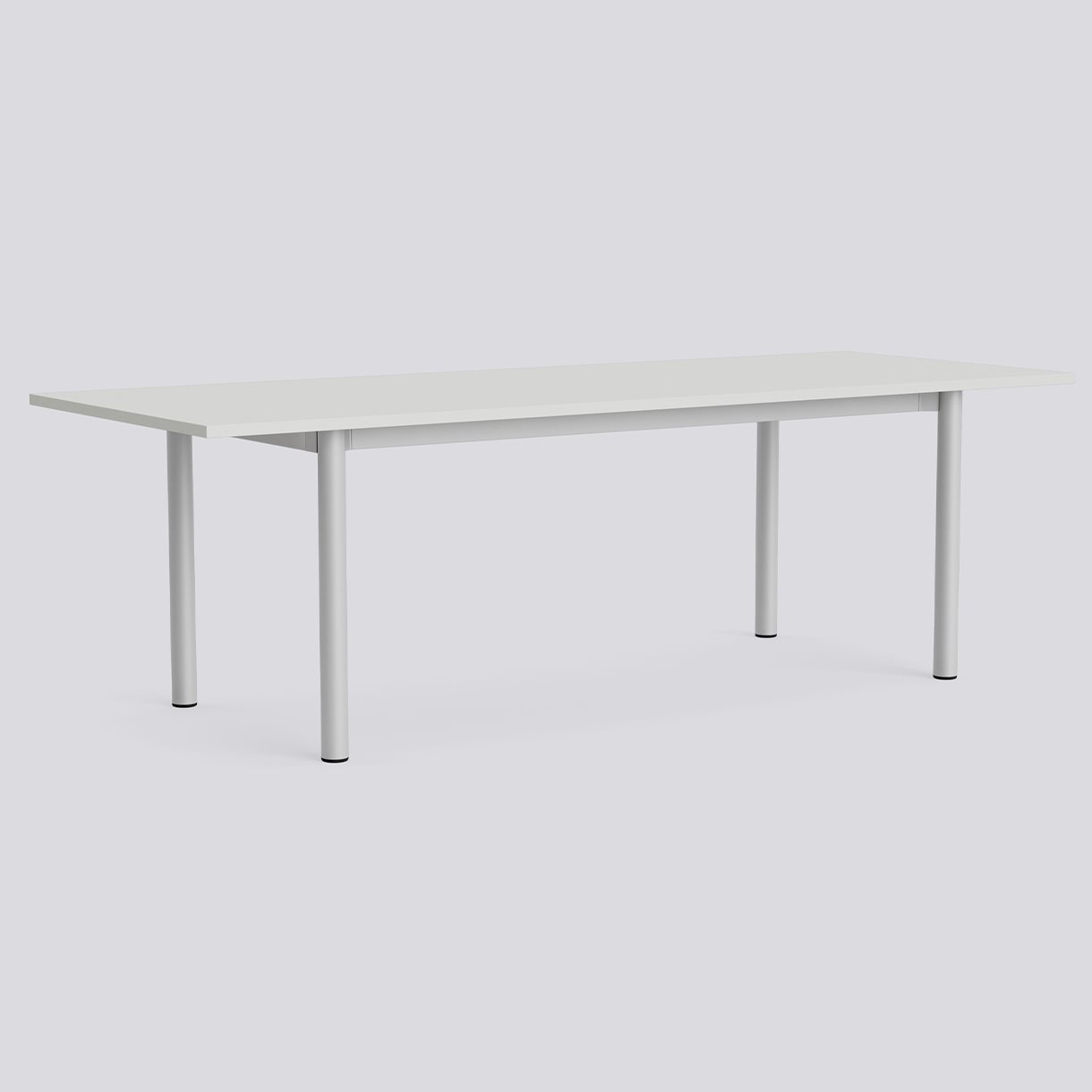 Annex Table Overhang Anodized aluminium legs Anodized aluminium apron Adjustable gliders-L240 x W90 x H75-Cloud grey linoleum tabletop Cloud grey ABS edge