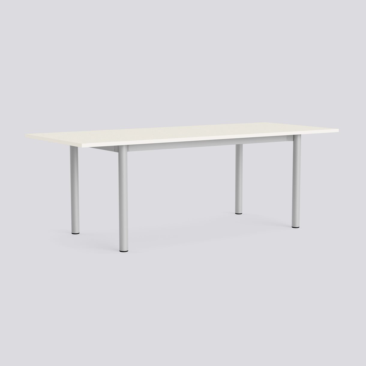Annex Table Overhang Anodized aluminium legs Anodized aluminium apron Adjustable gliders-L220 x W90 x H75-Cotton cream tabletop Cotton cream ABS edge